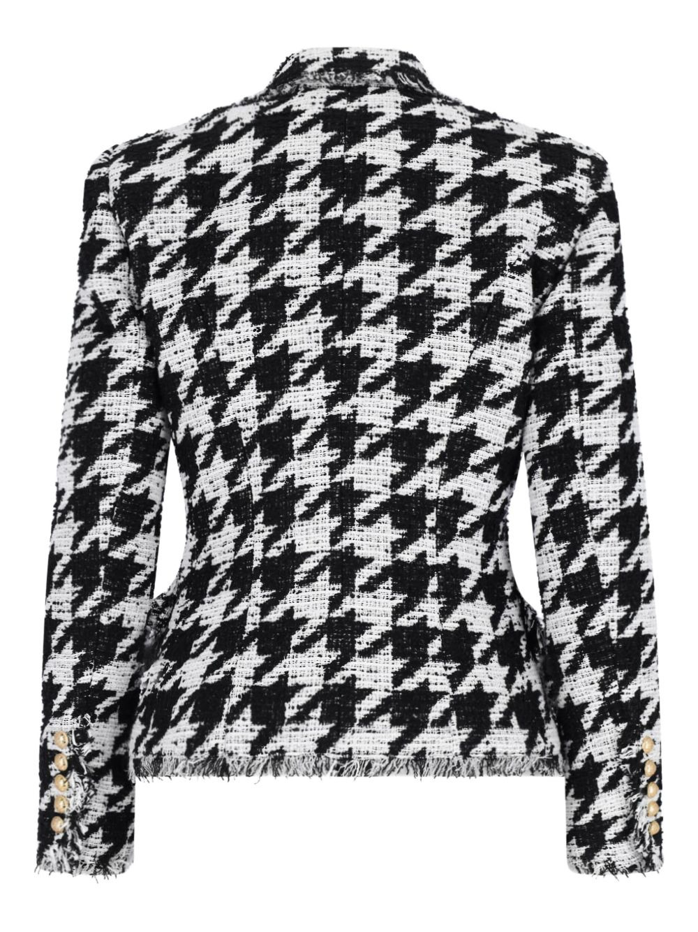 houndstooth-pattern fringed blazer - 2