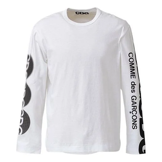 COMME des GARCONS CDG String mark Logo Long-sleeve Tee 'White' SZ-T008-051-2 - 1