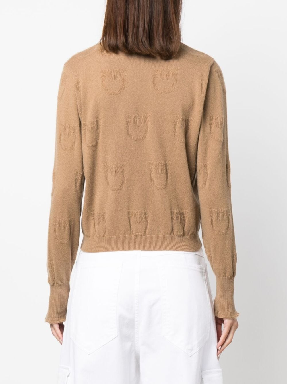 logo-debossed cashmere top - 4