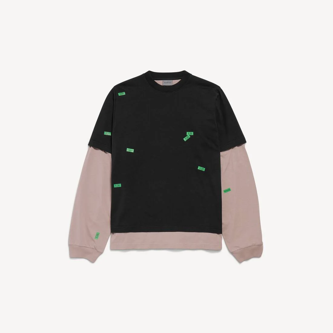 Men's 520 Stickers Hybrid Double T-shirt in Black/green - 1