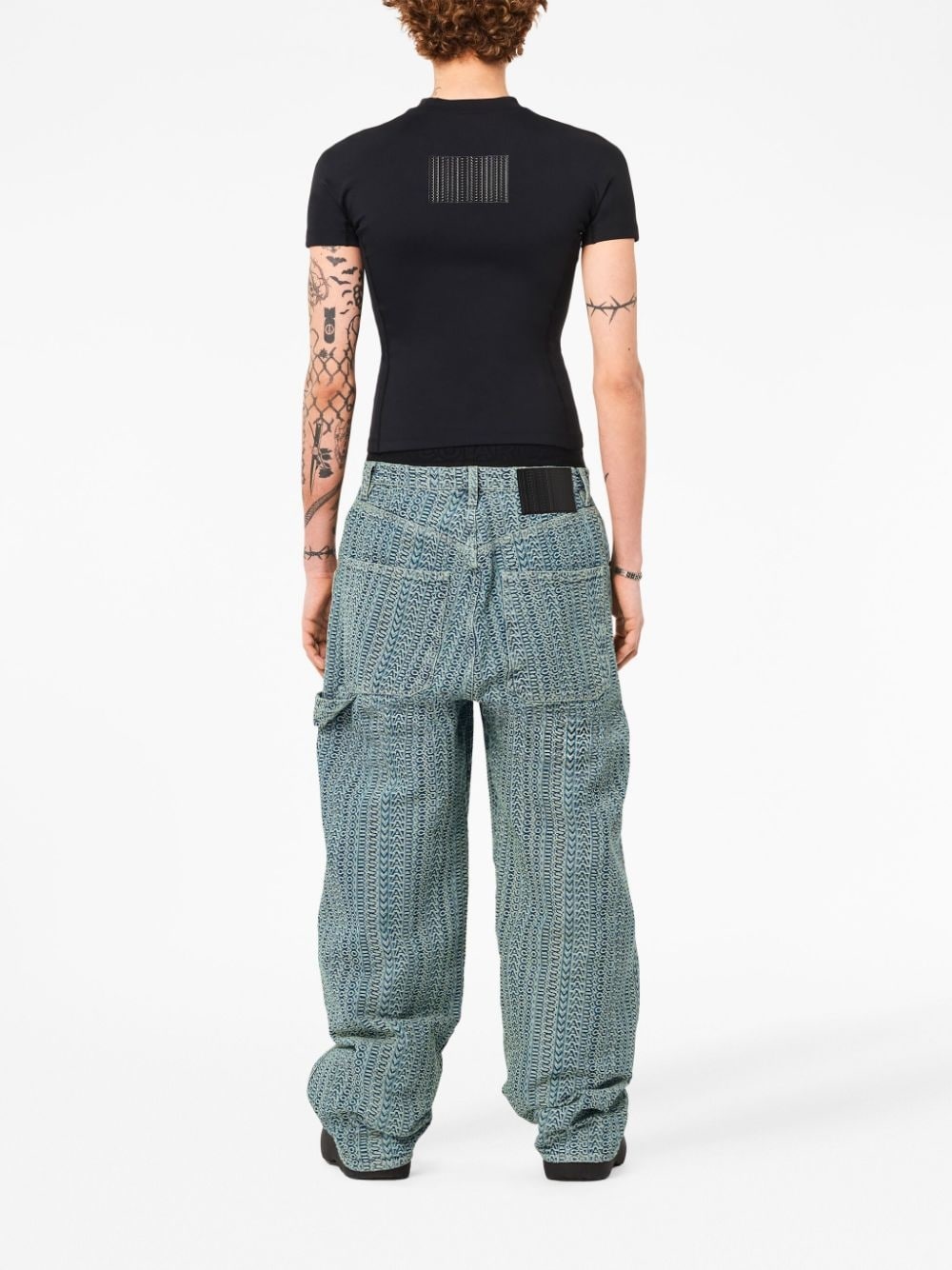 monogram-jacquard low-rise jeans - 4