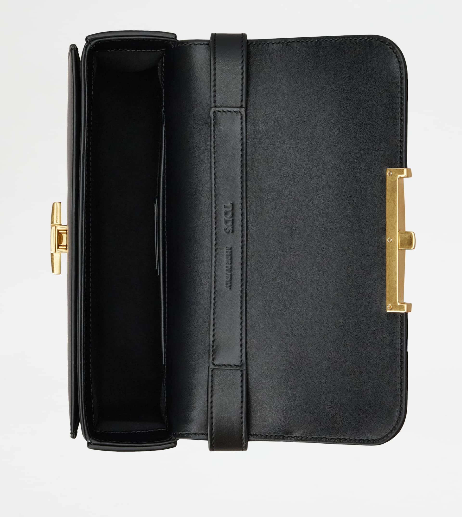 T TIMELESS CROSSBODY BAG IN LEATHER MICRO - BLACK - 4