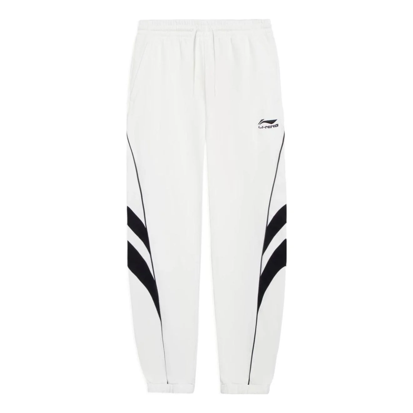 Li-Ning Color Block Graphic Sweatpants 'White Black' AKLS975-4 - 1