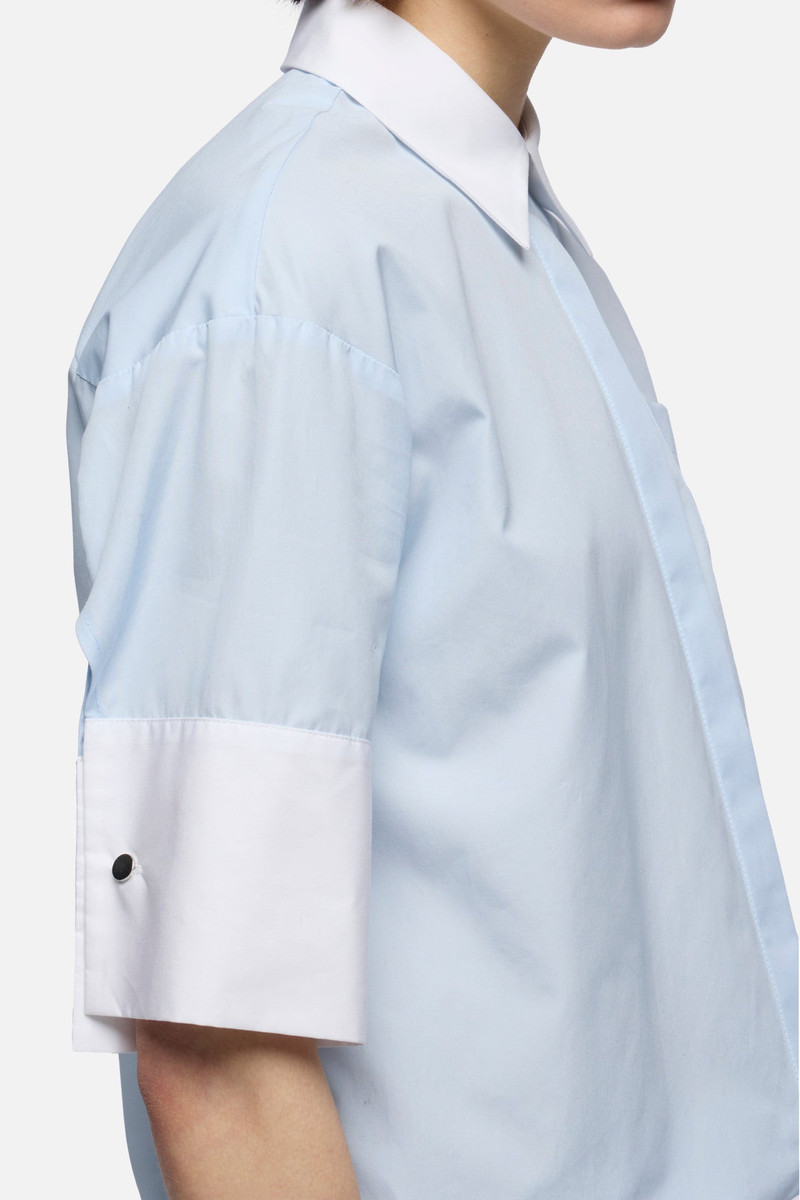 SHORT SLEEVE SHIRT in Poplin Sky Blue 4