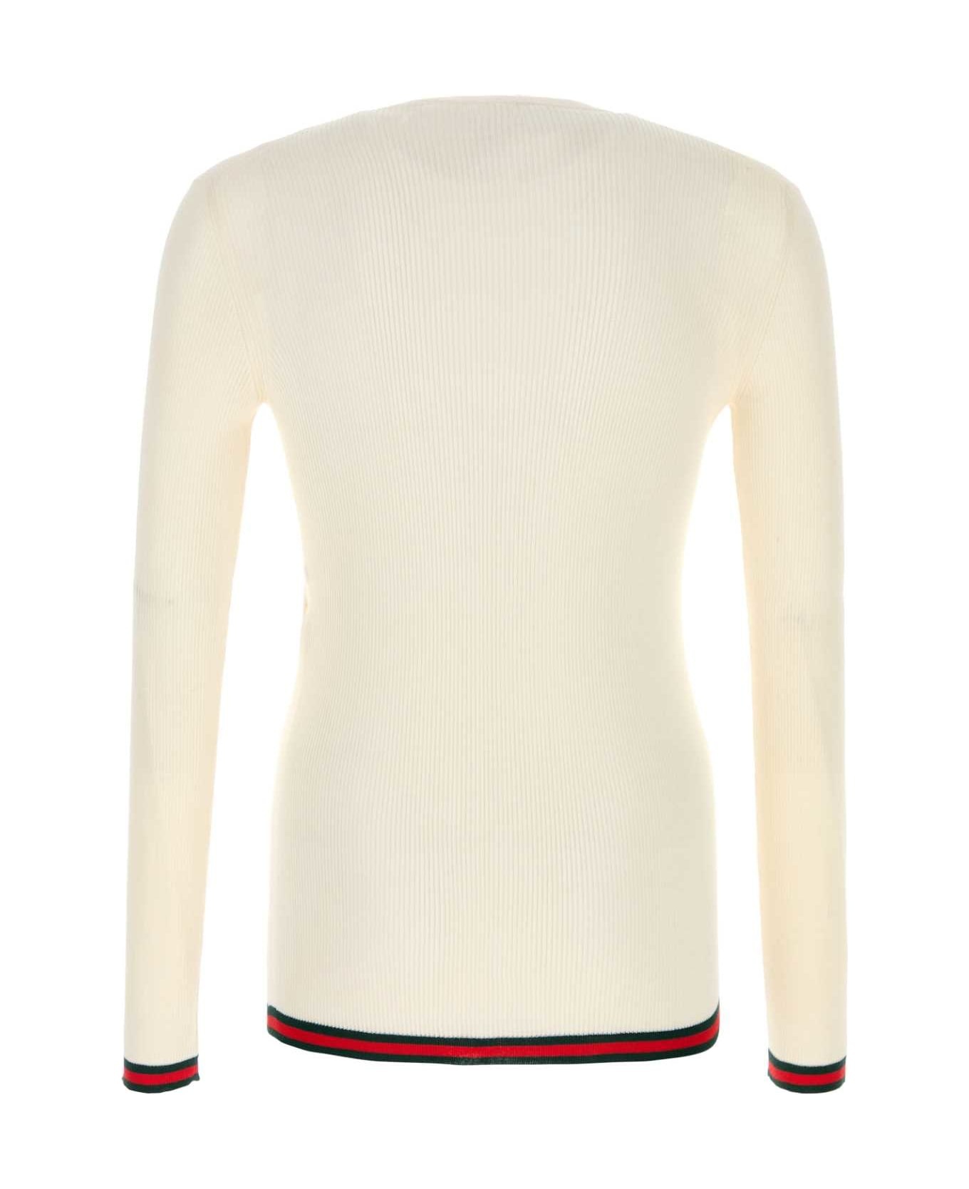 Ivory Silk Sweater - 2