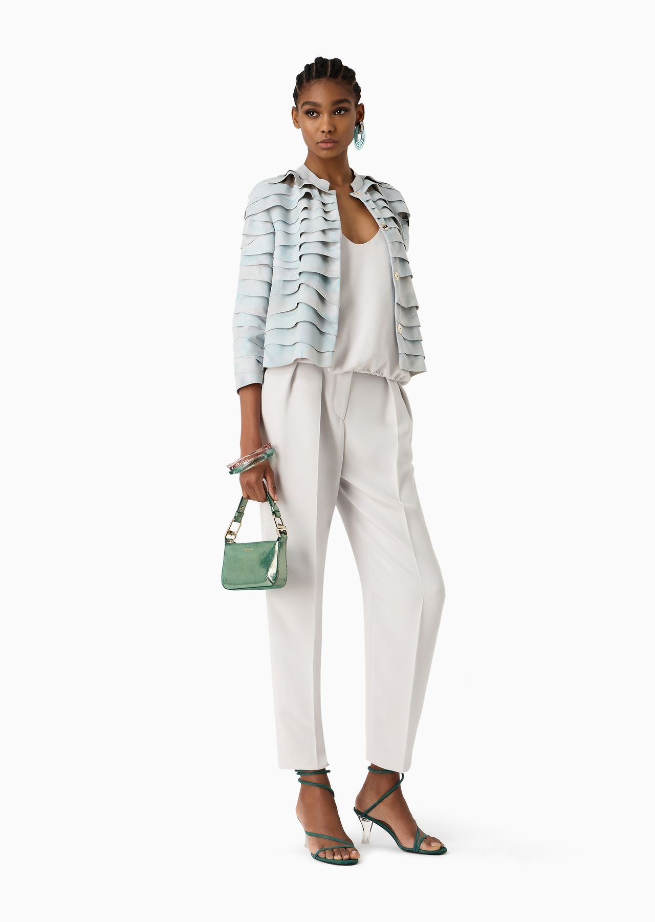 Two-dart trousers in silk and linen - 4