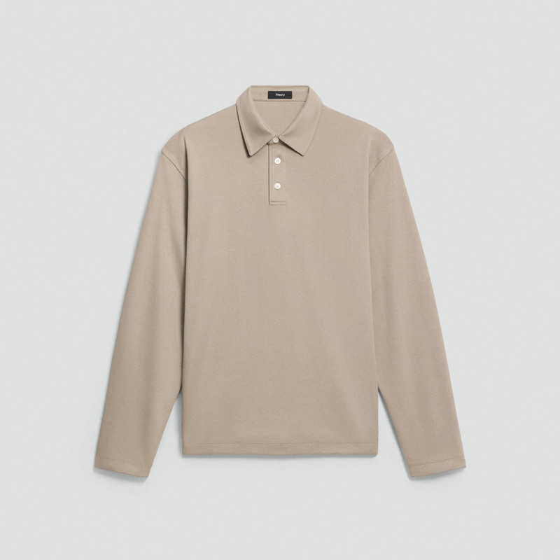 Relaxed Long-Sleeve Polo Shirt in Cotton Jersey 1