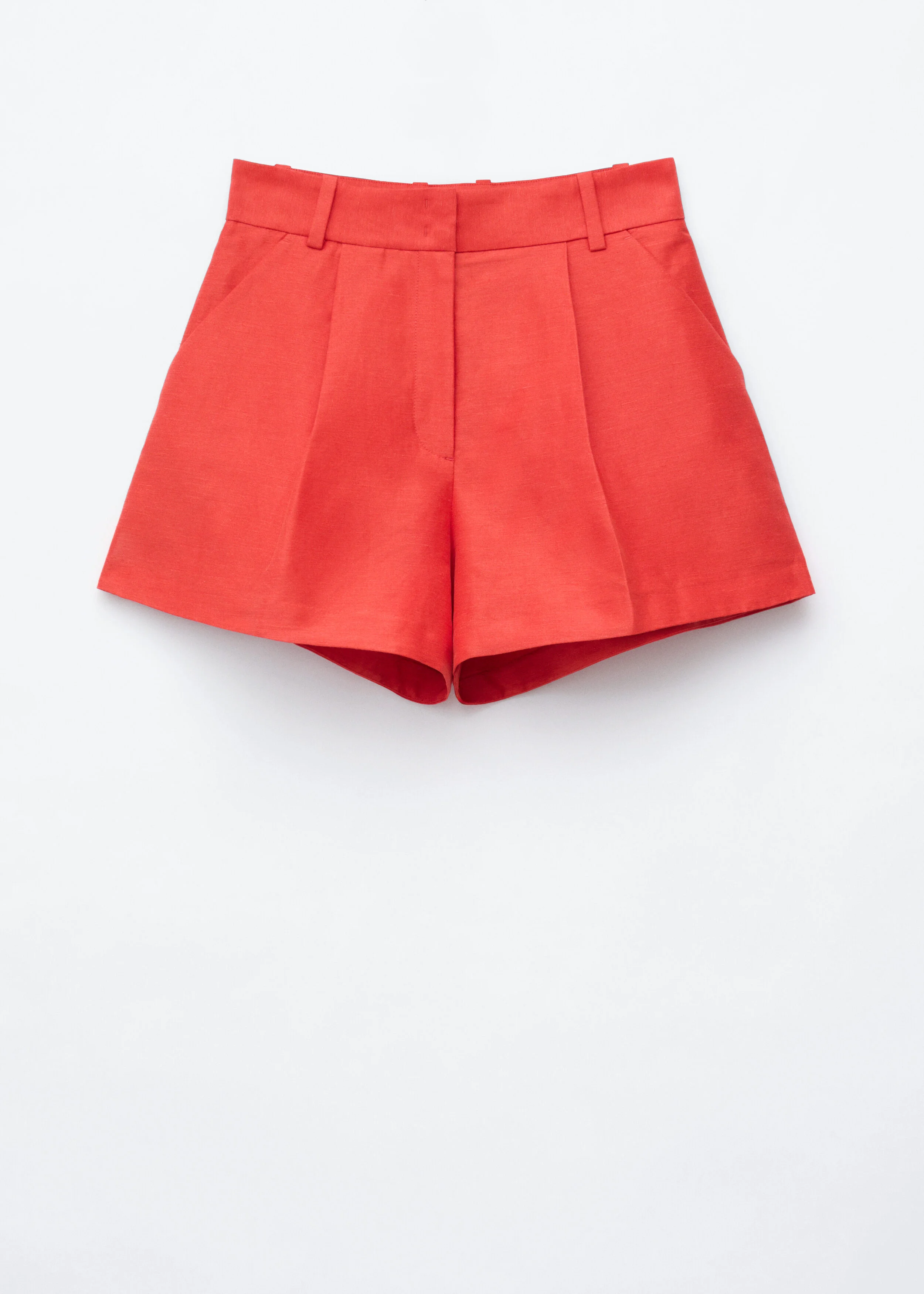 Pleated Linen-Blend Shorts - 1