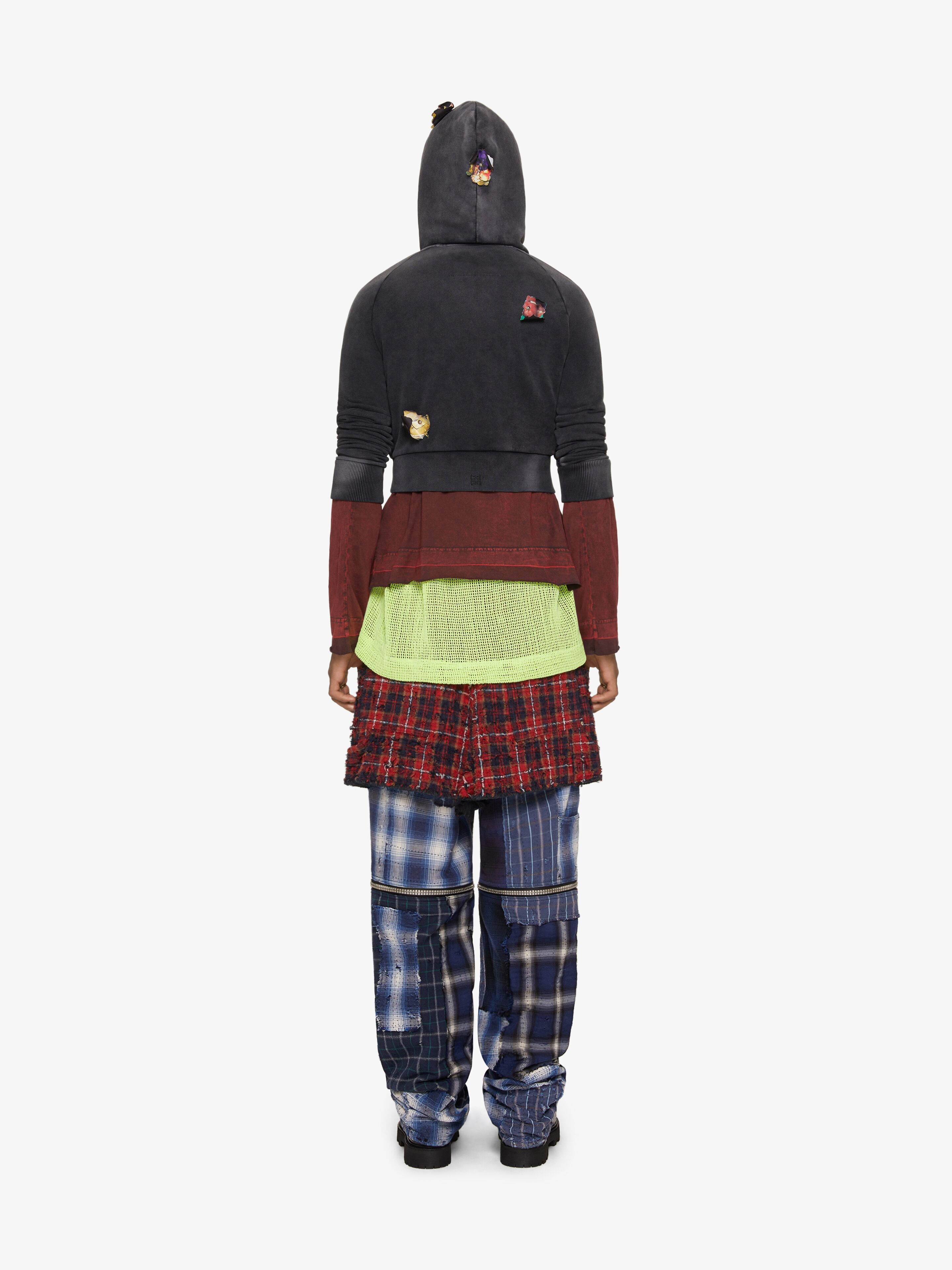 TWO IN ONE DETACHABLE PANTS IN BORO-EFFECT DESTROYED DENIM - 4