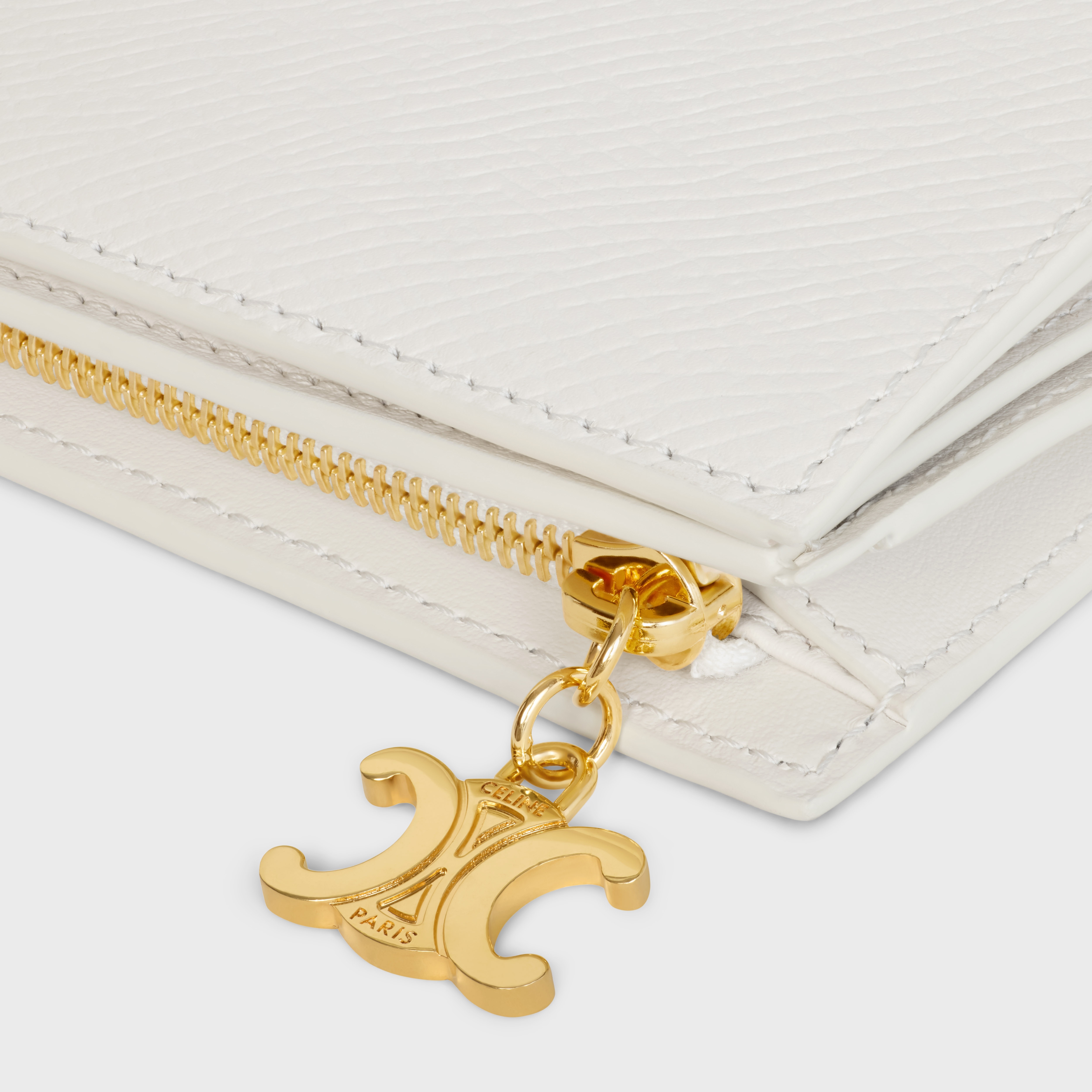 COMPACT WALLET TRIOMPHE CHARMS IN GRAINED CALFSKIN - 5