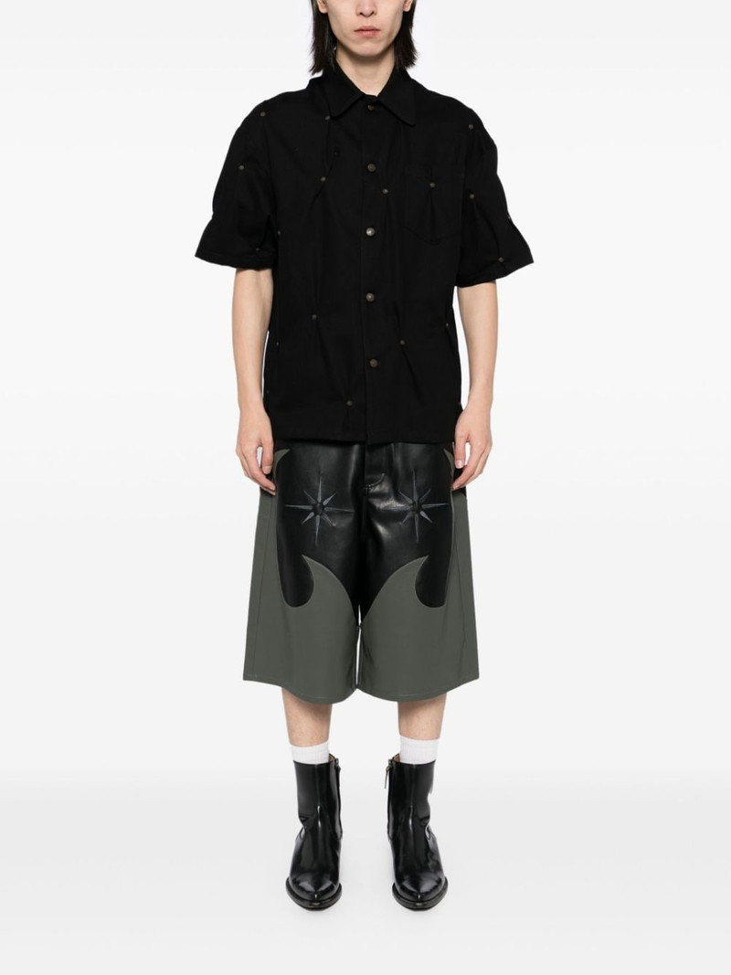 KUSIKOHC Multi-Rivet denim short sleeves shirt outlook