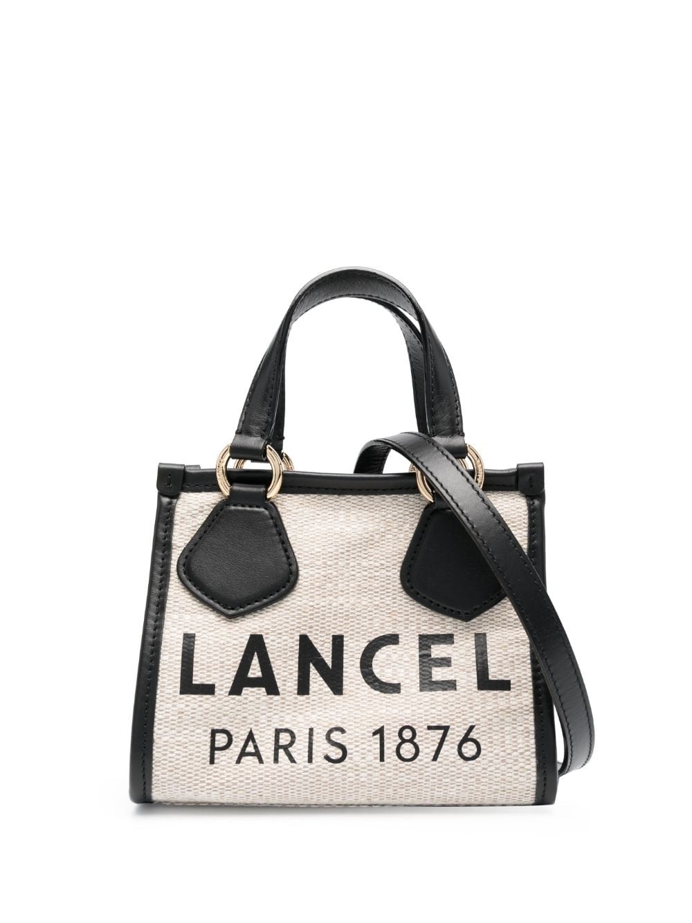 logo-print leather tote bag - 1