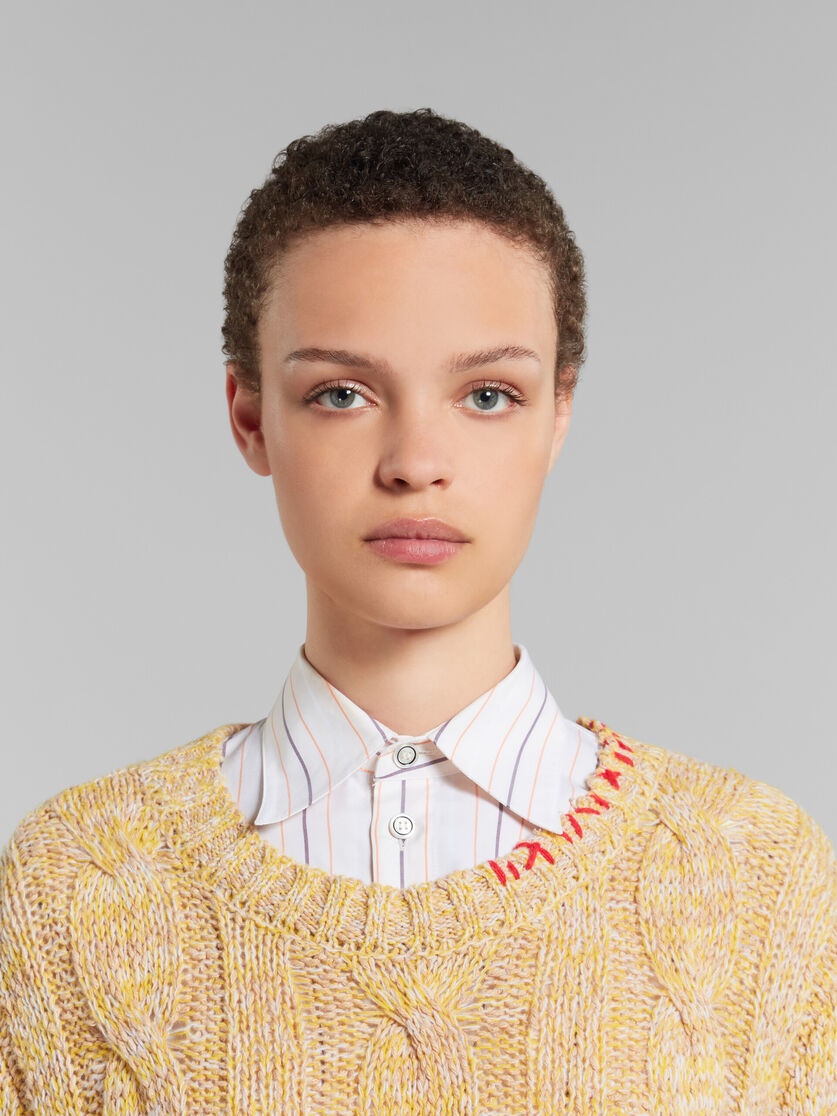 YELLOW MOULINÉ JUMPER WITH NIBBLED EDGES - 4