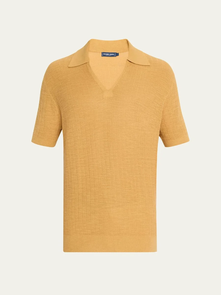 Men's Joaquim Ribbed Johnny Collar Polo Shirt - 1