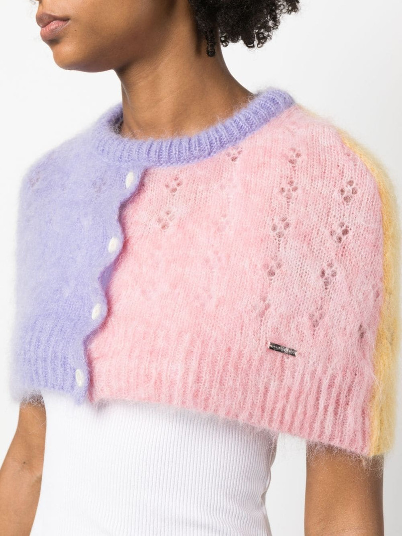 pointelle-knit brushed wool top 5
