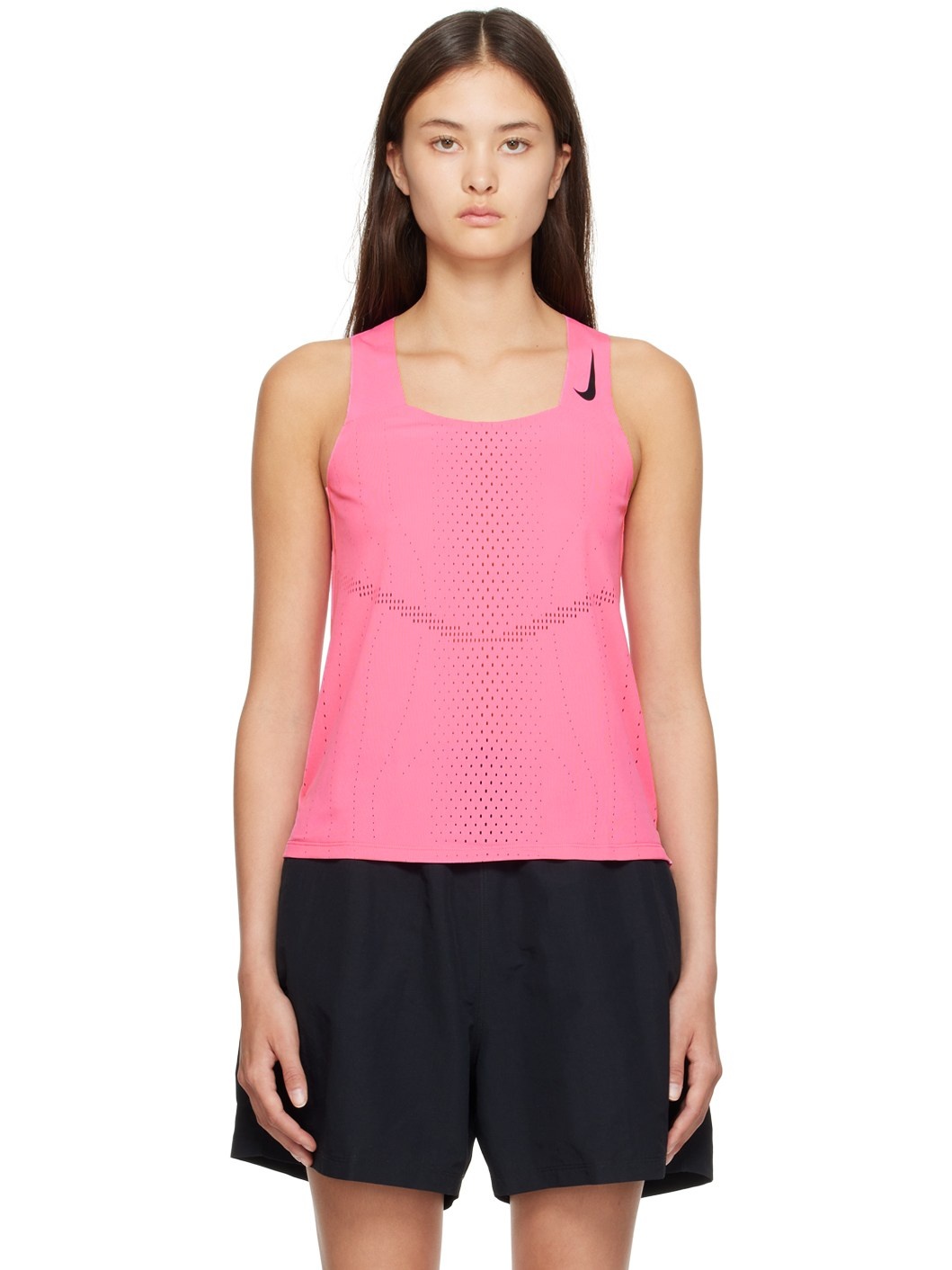 Pink Perforated Tank Top - 1