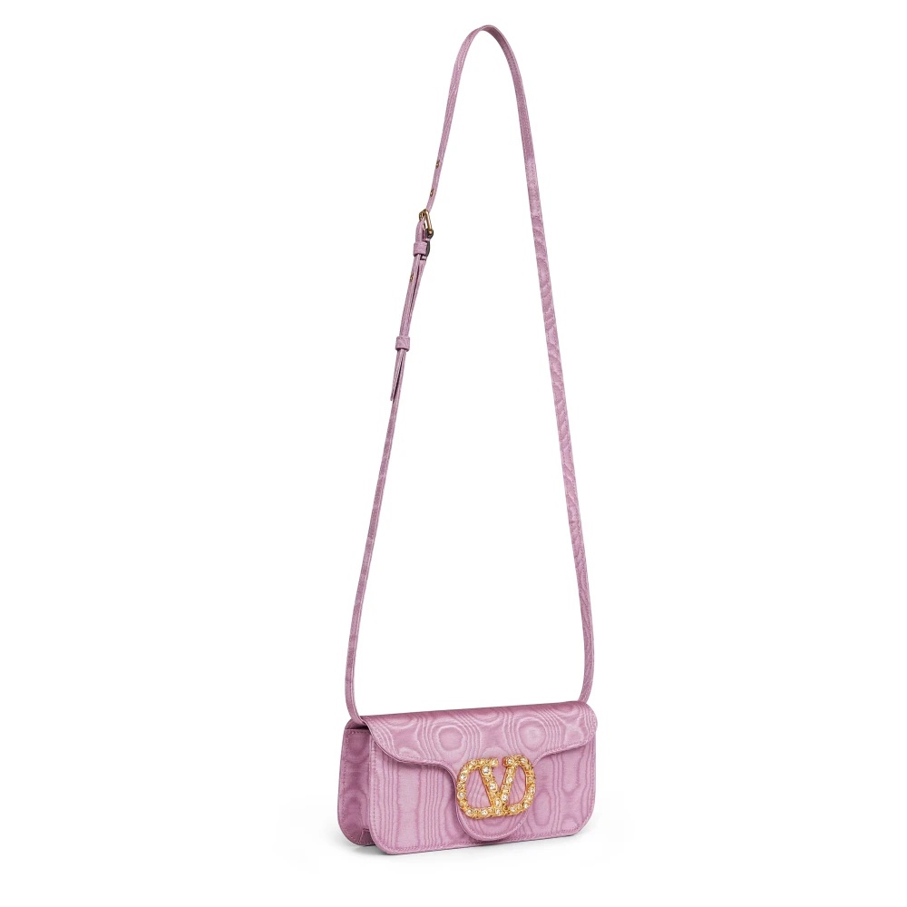 PINK SWAROVSKI CRYSTAL-EMBELLISHED VLOGO BAG - 2