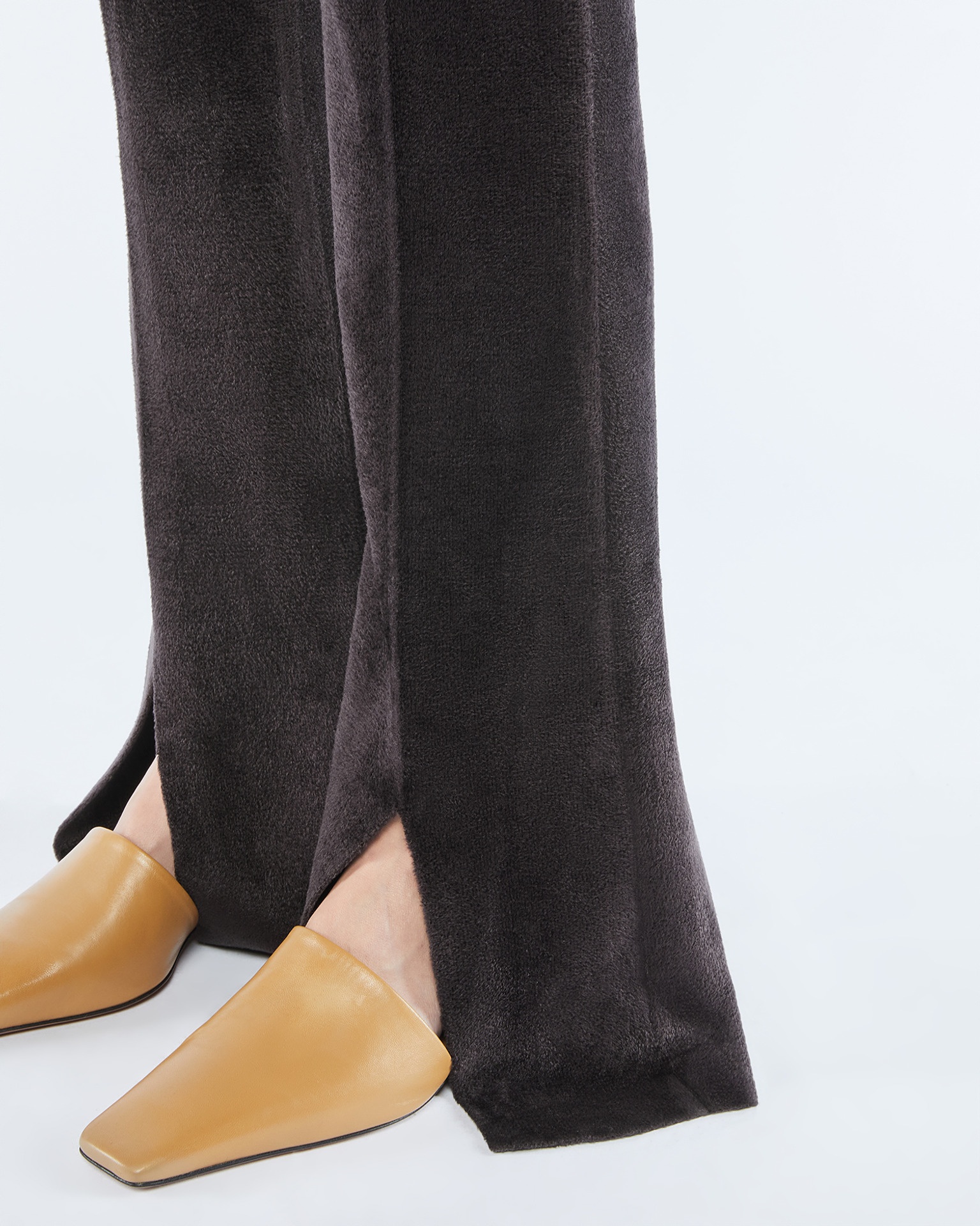 ADANA - Chenille straight-leg pants - Dark grey - 2