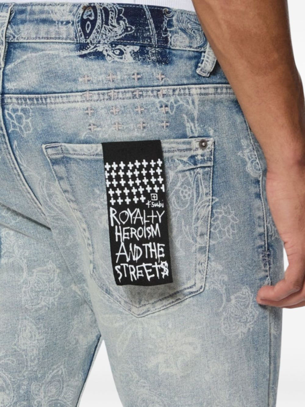 Van Winkle floral-jacquard jeans - 5
