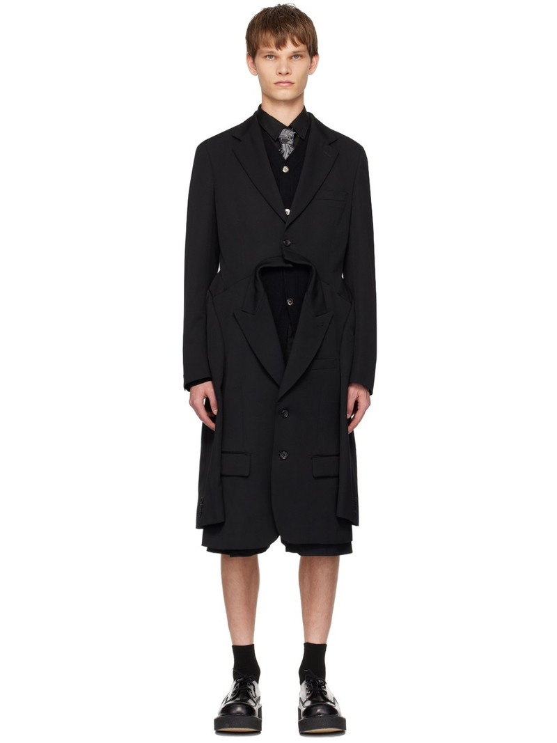 Black Double Blazer Coat 1