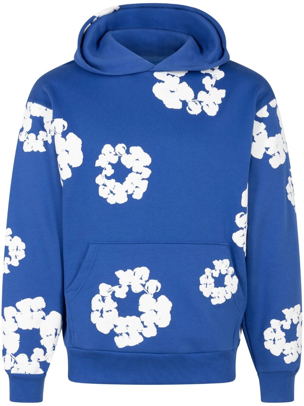 wreath-print cotton hoodie - 1