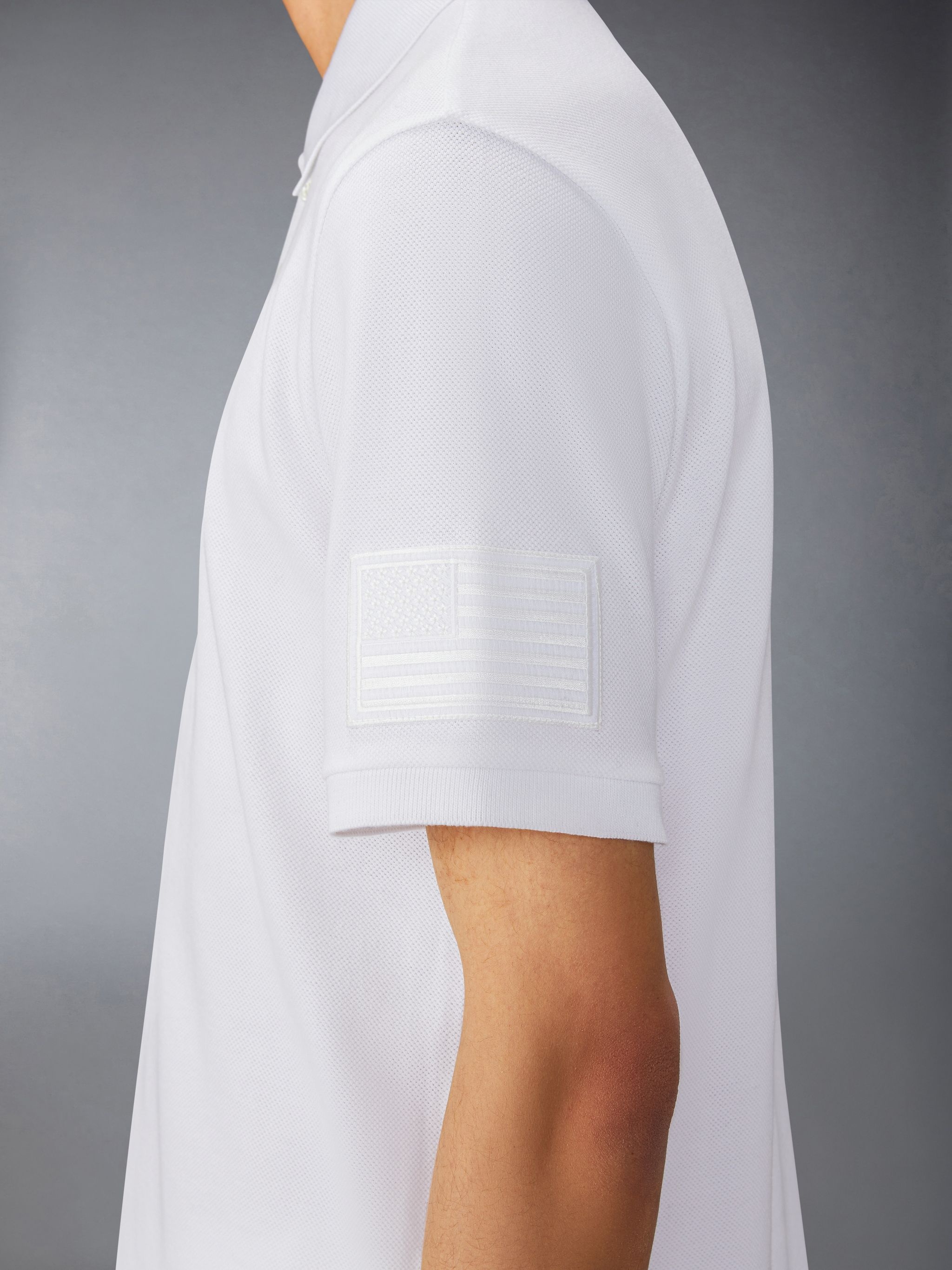 Flag-patch cotton polo shirt - 5