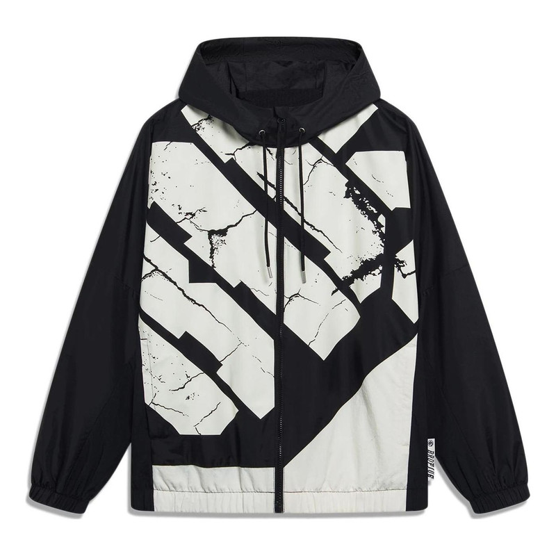 Li-Ning BadFive Woven Hooded Windbreaker 'Black White' AFDT059-4 - 1