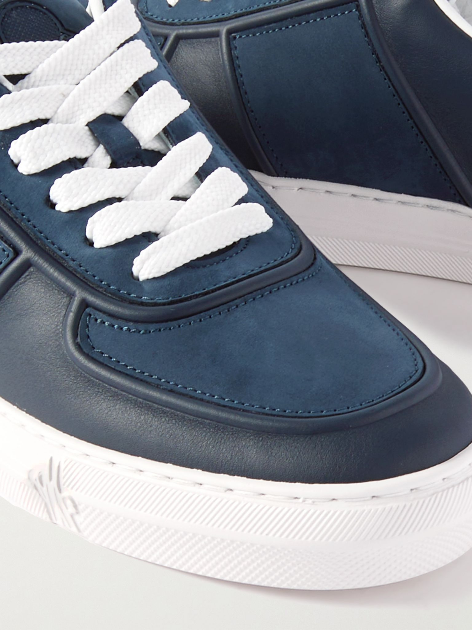 Neue York Leather and Suede Sneakers Navy - 6