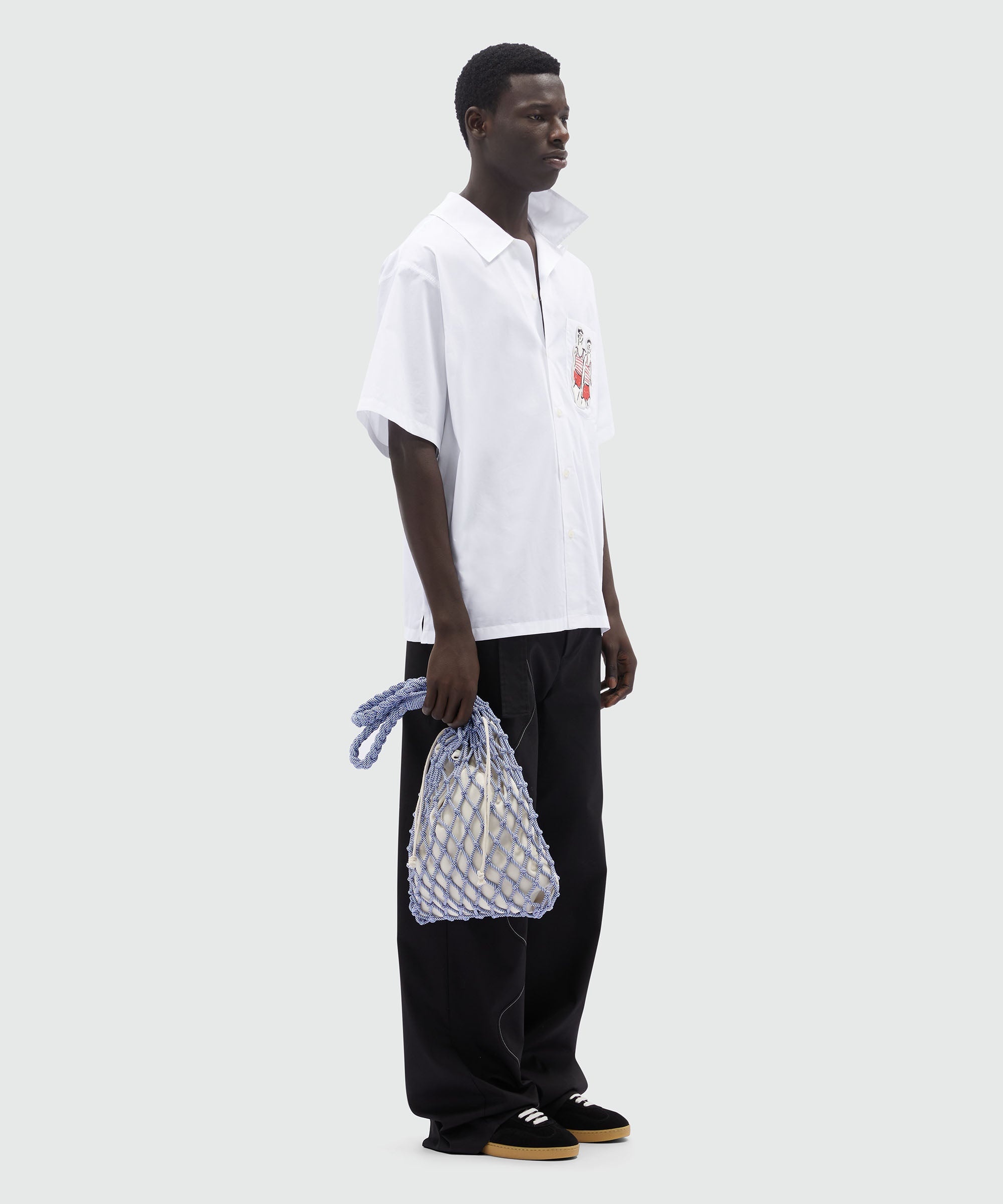 White poplin shirt with Luke Edward Hall x MSGM embroidery - 4