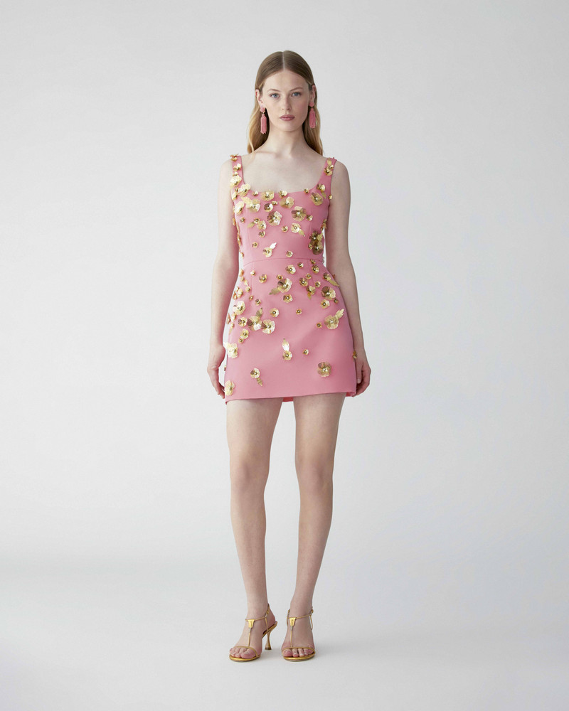 CAROLINA HERRERA Floral-Embellished Mini Dress outlook