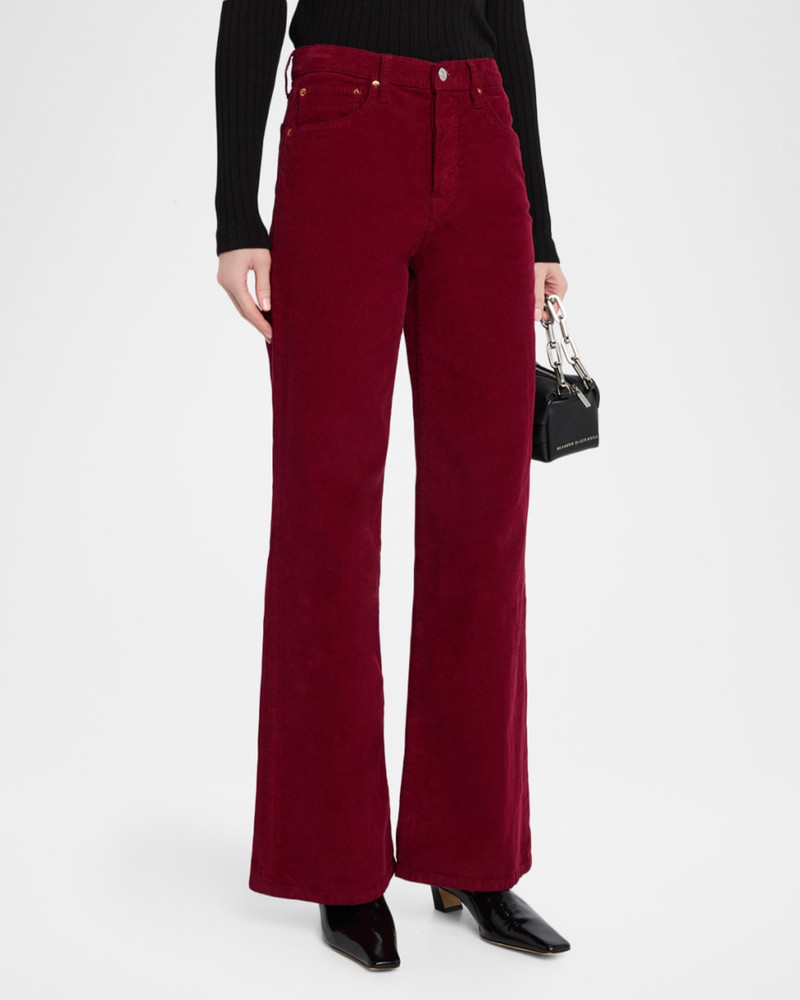 Studded Wide Flare Corduroy Pants 4