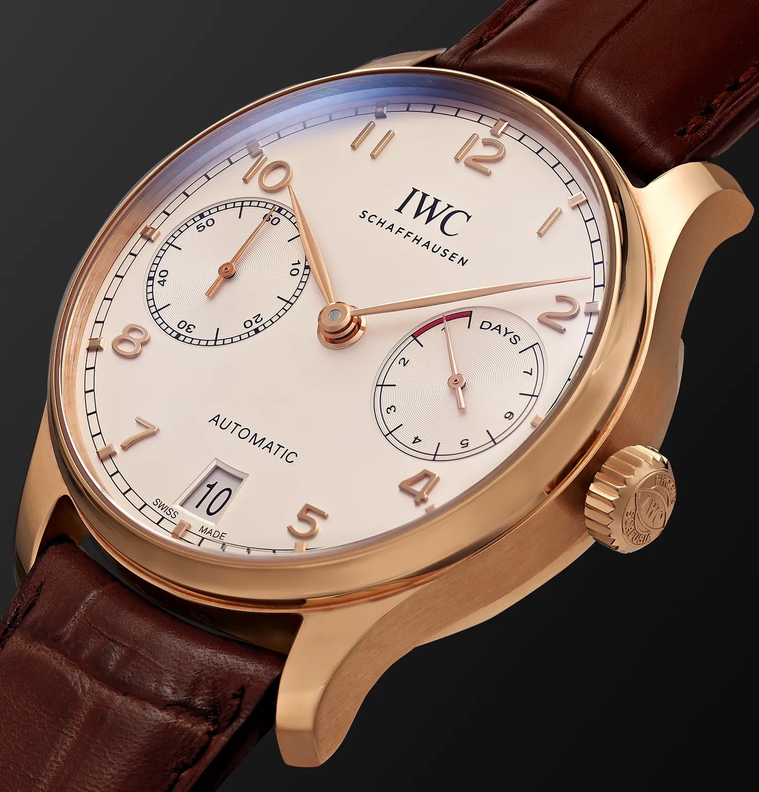 Portugieser Automatic 42mm 18-Karat Red Gold and Alligator Watch, Ref. No. IW500701 - 4