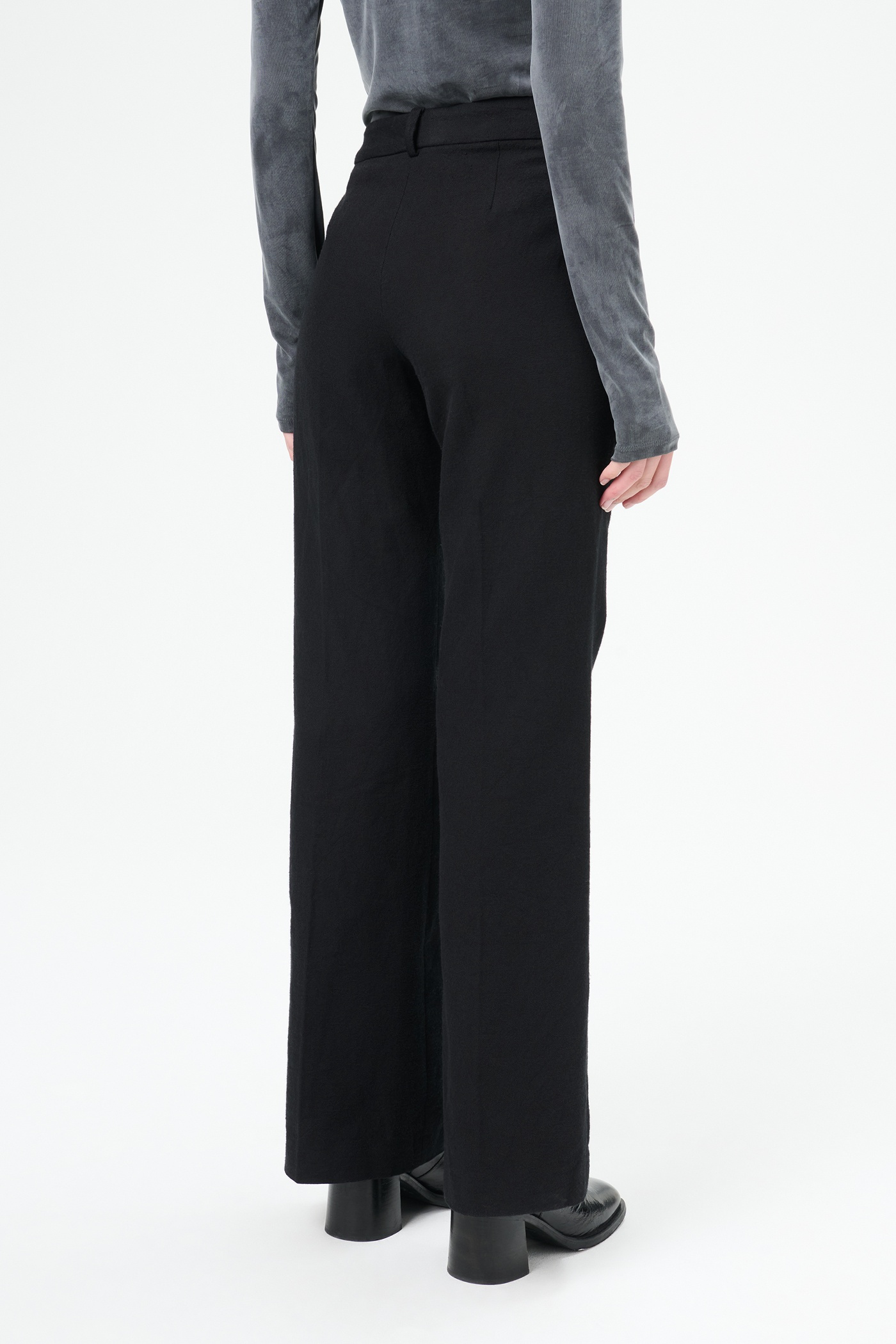 Hip Trouser Draping Black Canvas - 5