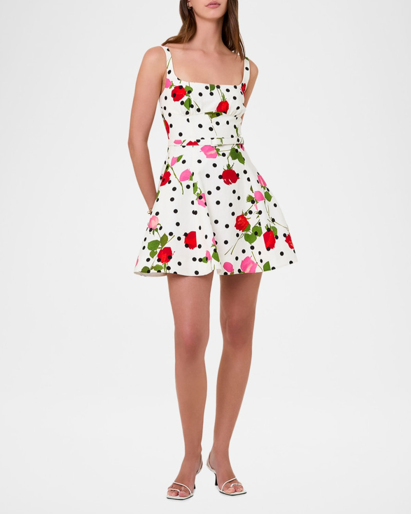 NICHOLAS Eleni Belted Floral-Print Mini Dress outlook