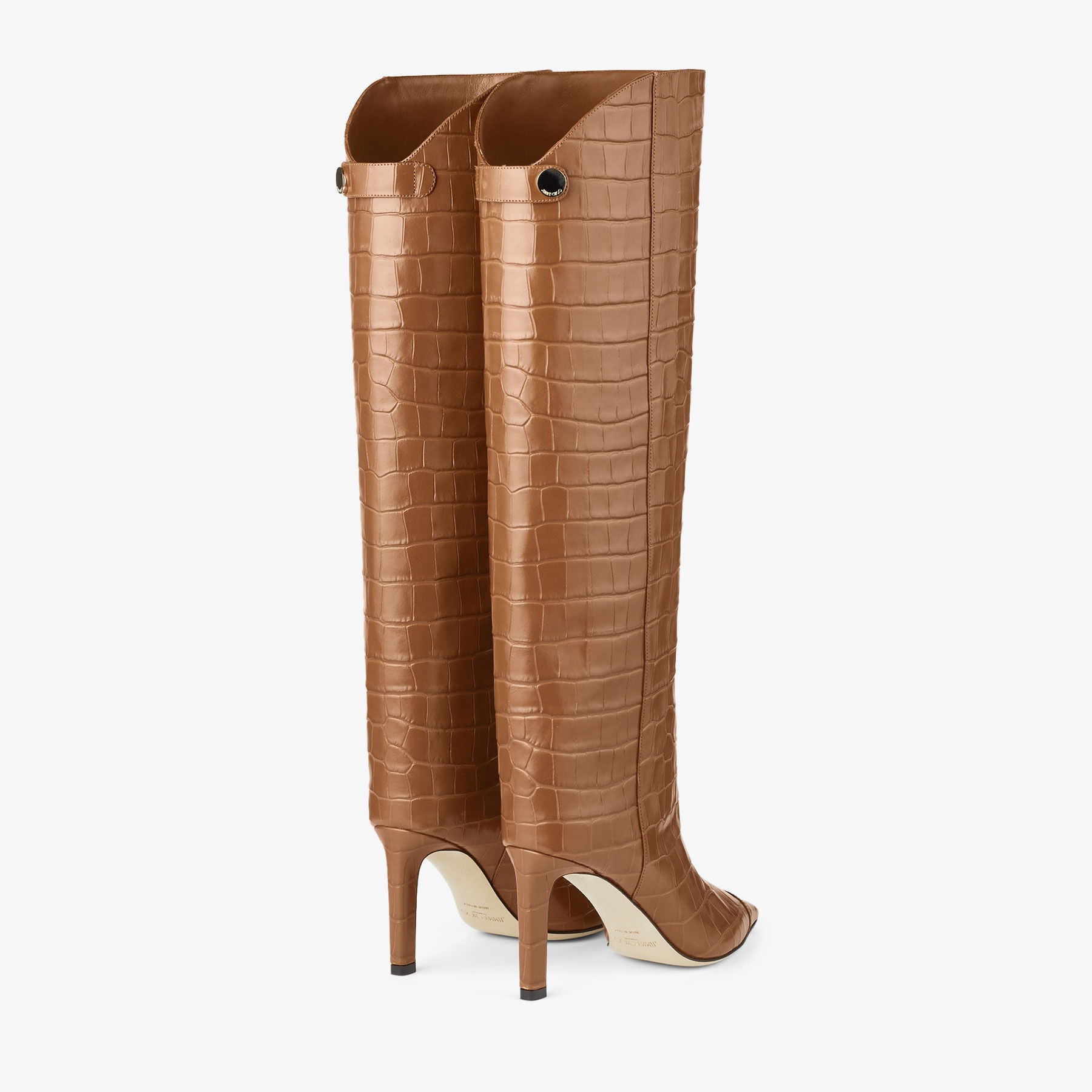 Alizze Knee Boot 85
Tan Croc-Embossed Leather Knee-High Boots - 6