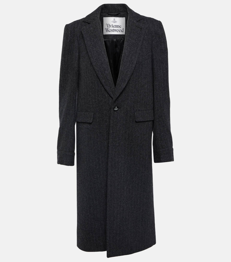 Chalk stripe wool-blend coat 1
