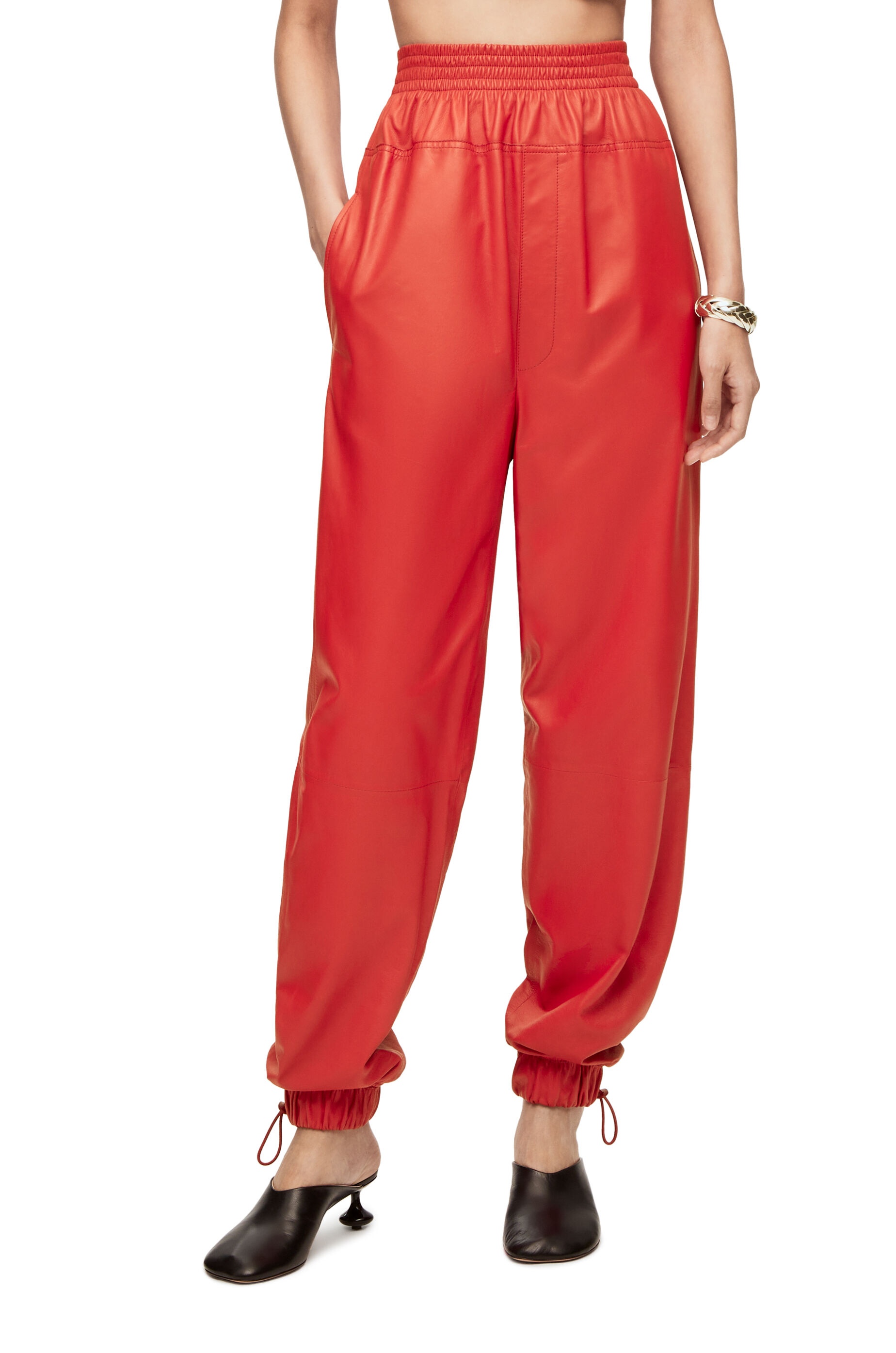 Elasticated trousers in nappa - 3