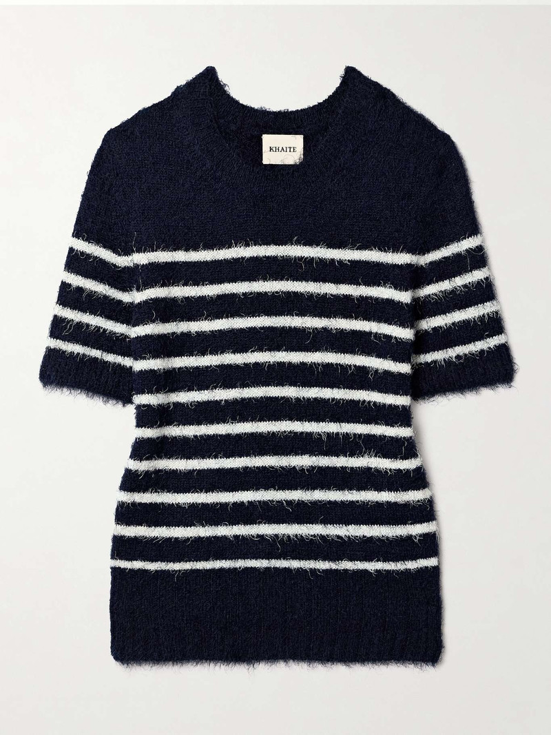 Luphia striped silk and cashmere-blend T-shirt 1