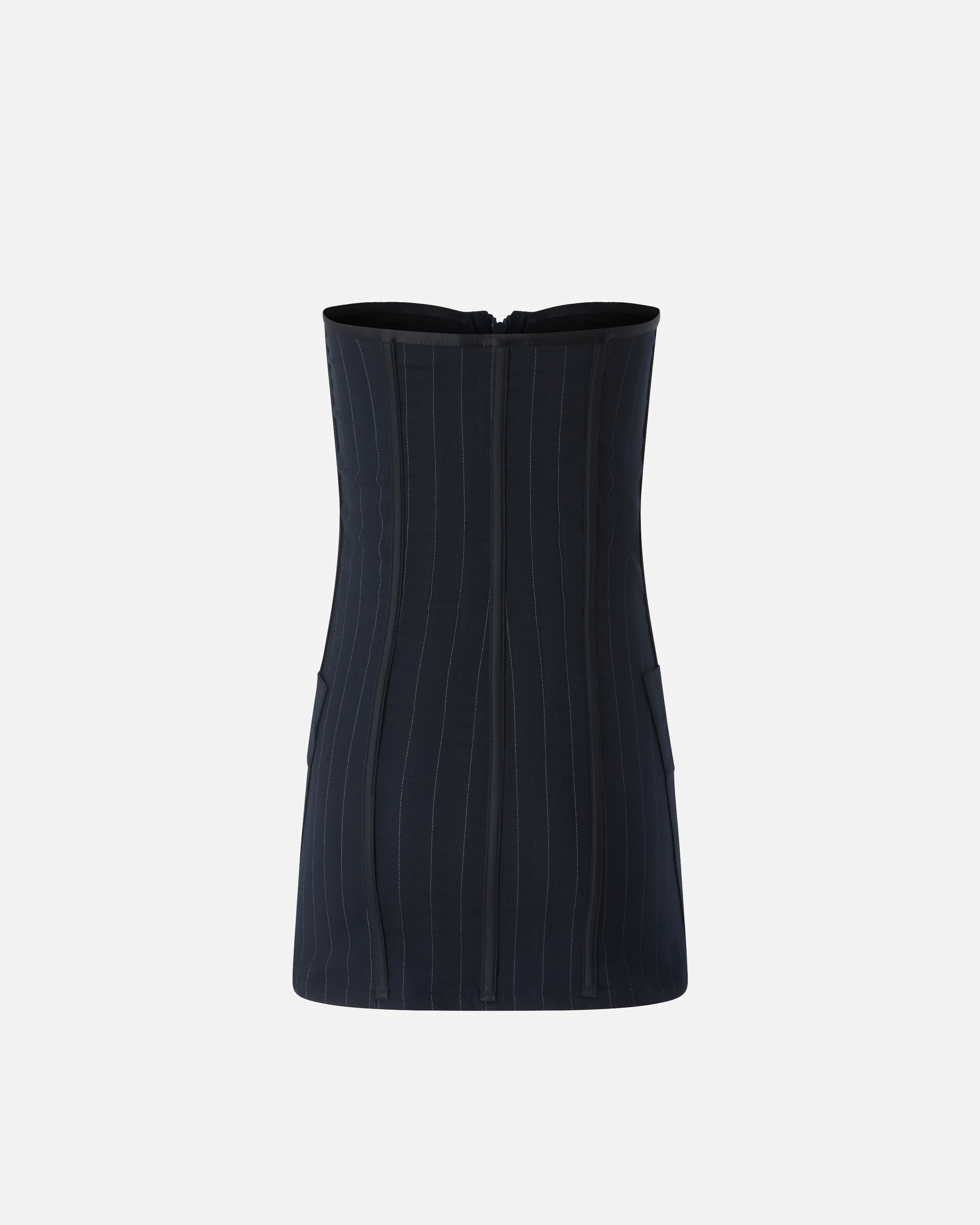 PINSTRIPE POLY WOOL BUSTIER TOP - 7