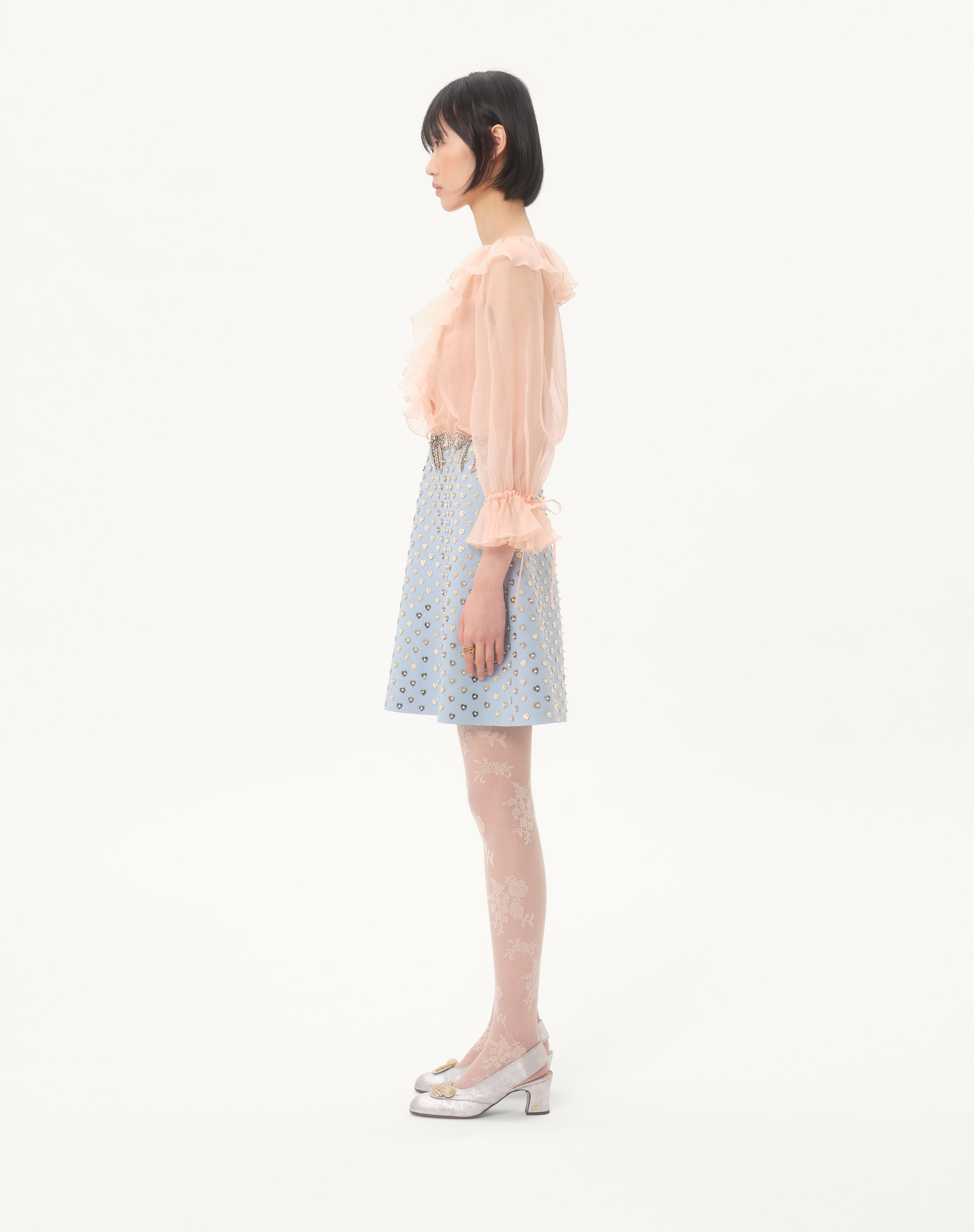 EMBROIDERED CREPE COUTURE SHORT DRESS - 6
