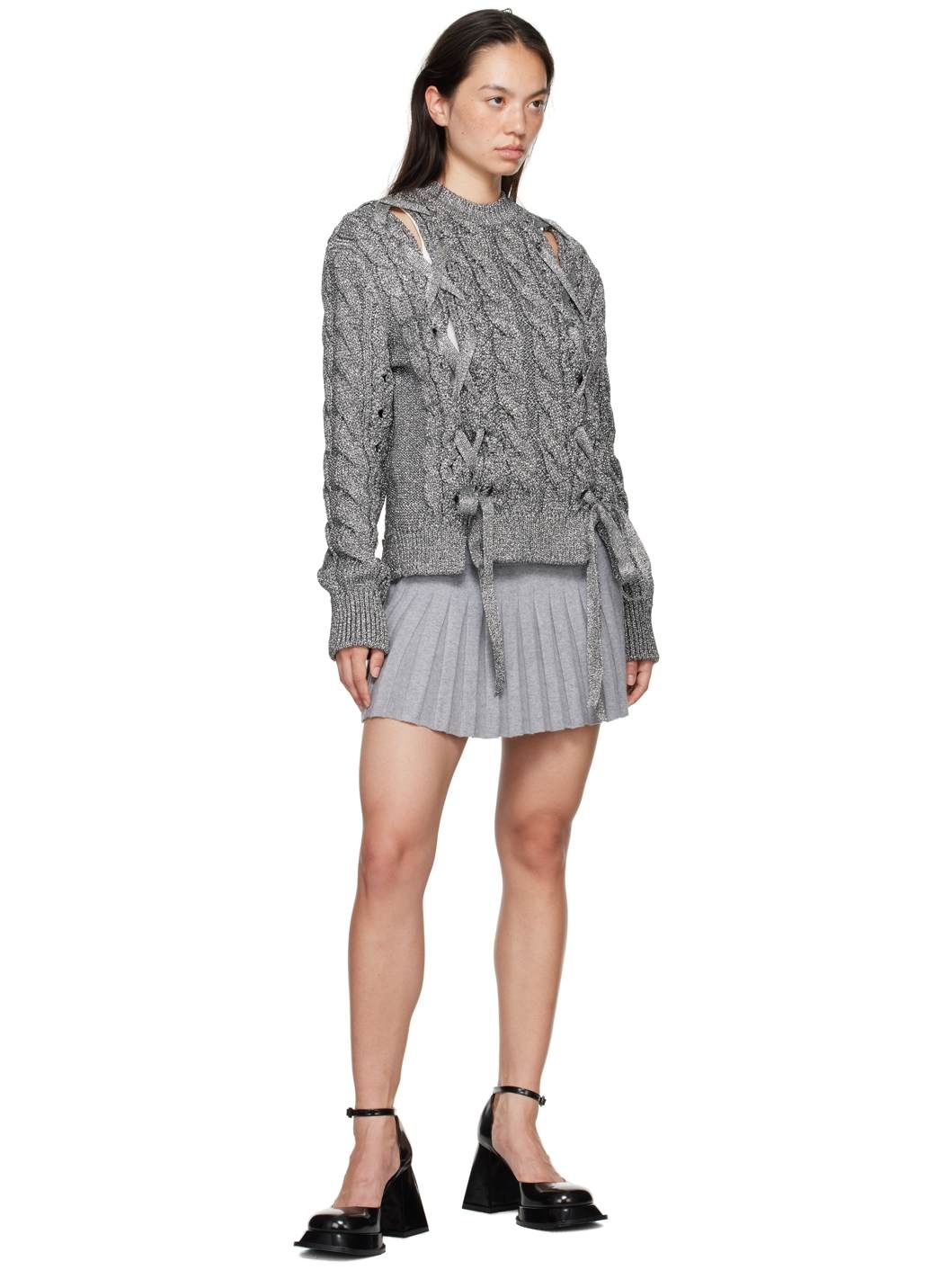 Silver Knit Sweater - 4