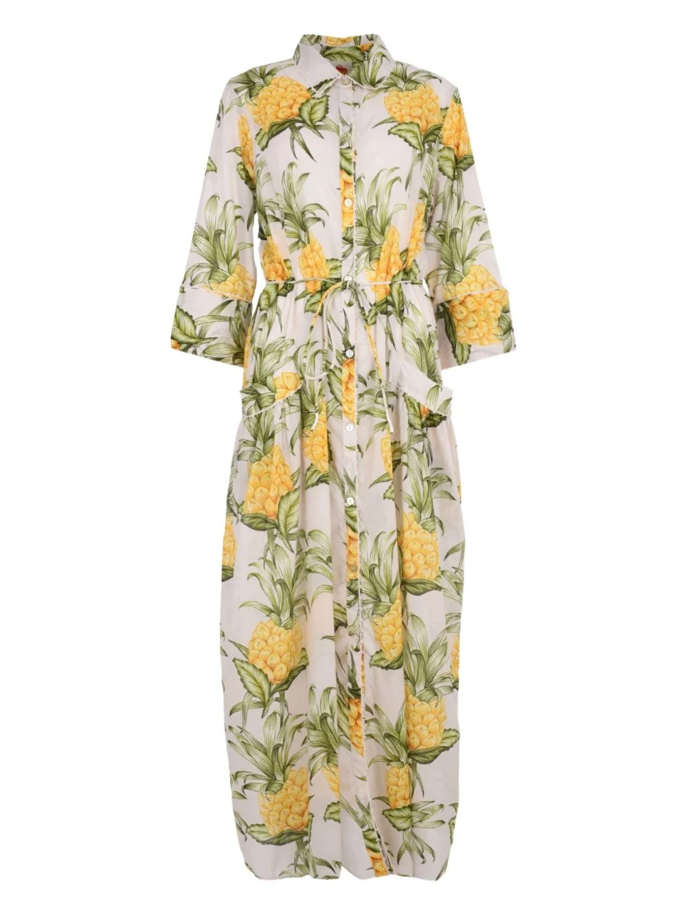 pineapple-print belted dress - 1