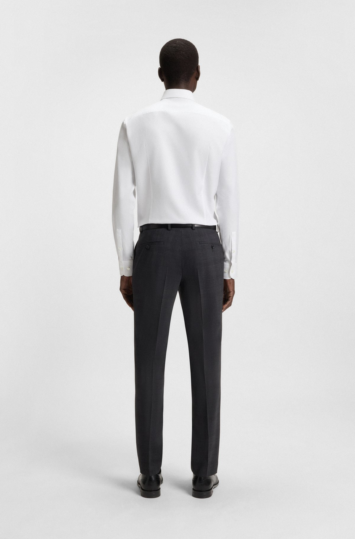 SLIM-FIT SHIRT IN MICRO-STRUCTURED ITALIAN COTTON - 5
