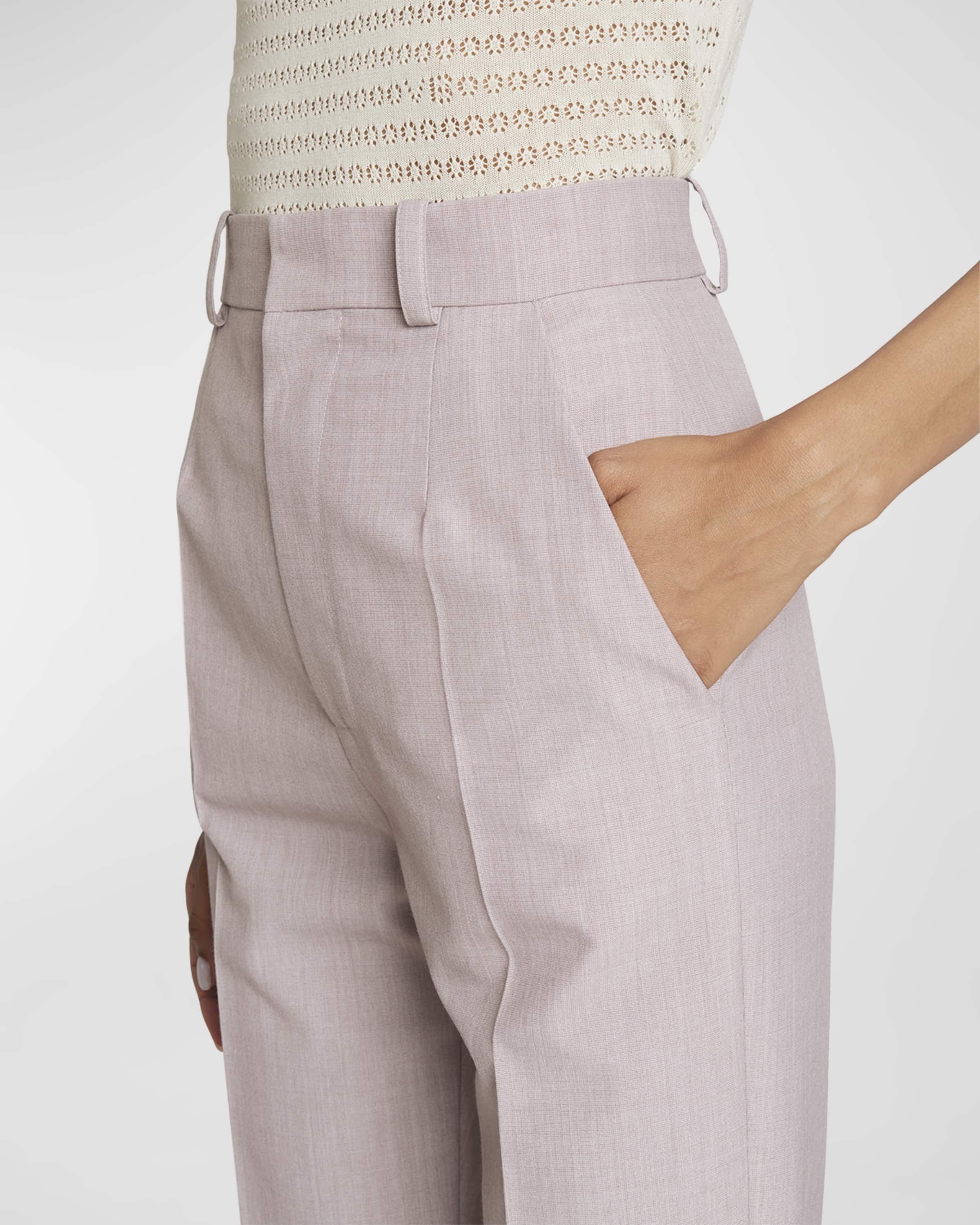 Wool-Blend High Waisted Trousers - 6