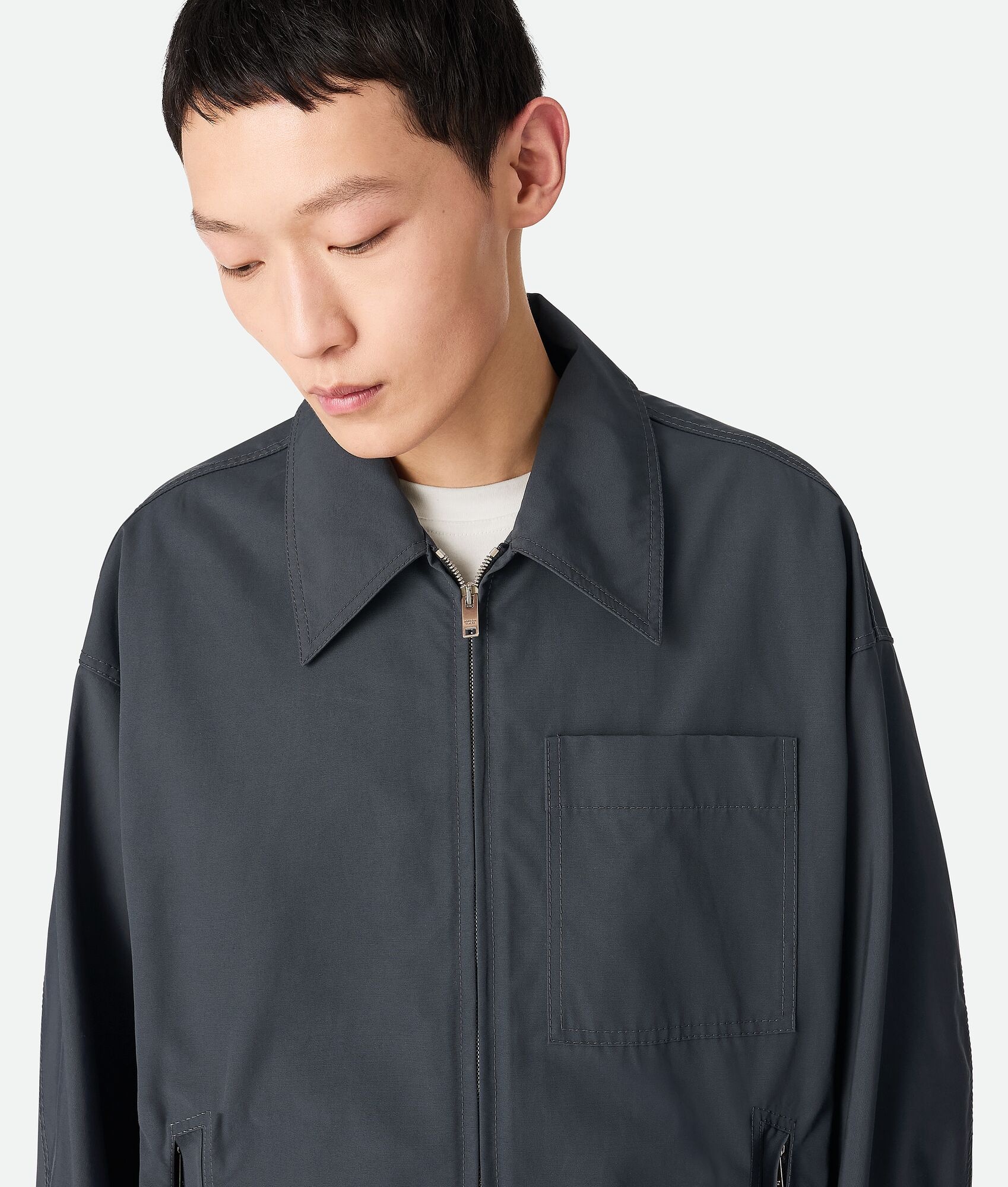 Resinated Cotton Blouson - 4