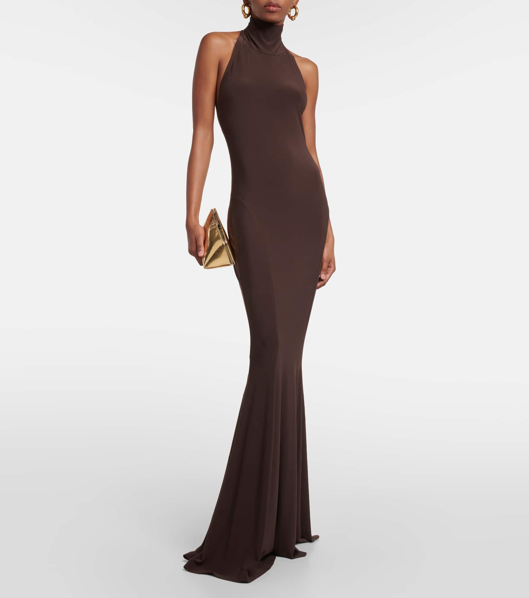 Turtleneck jersey gown - 2