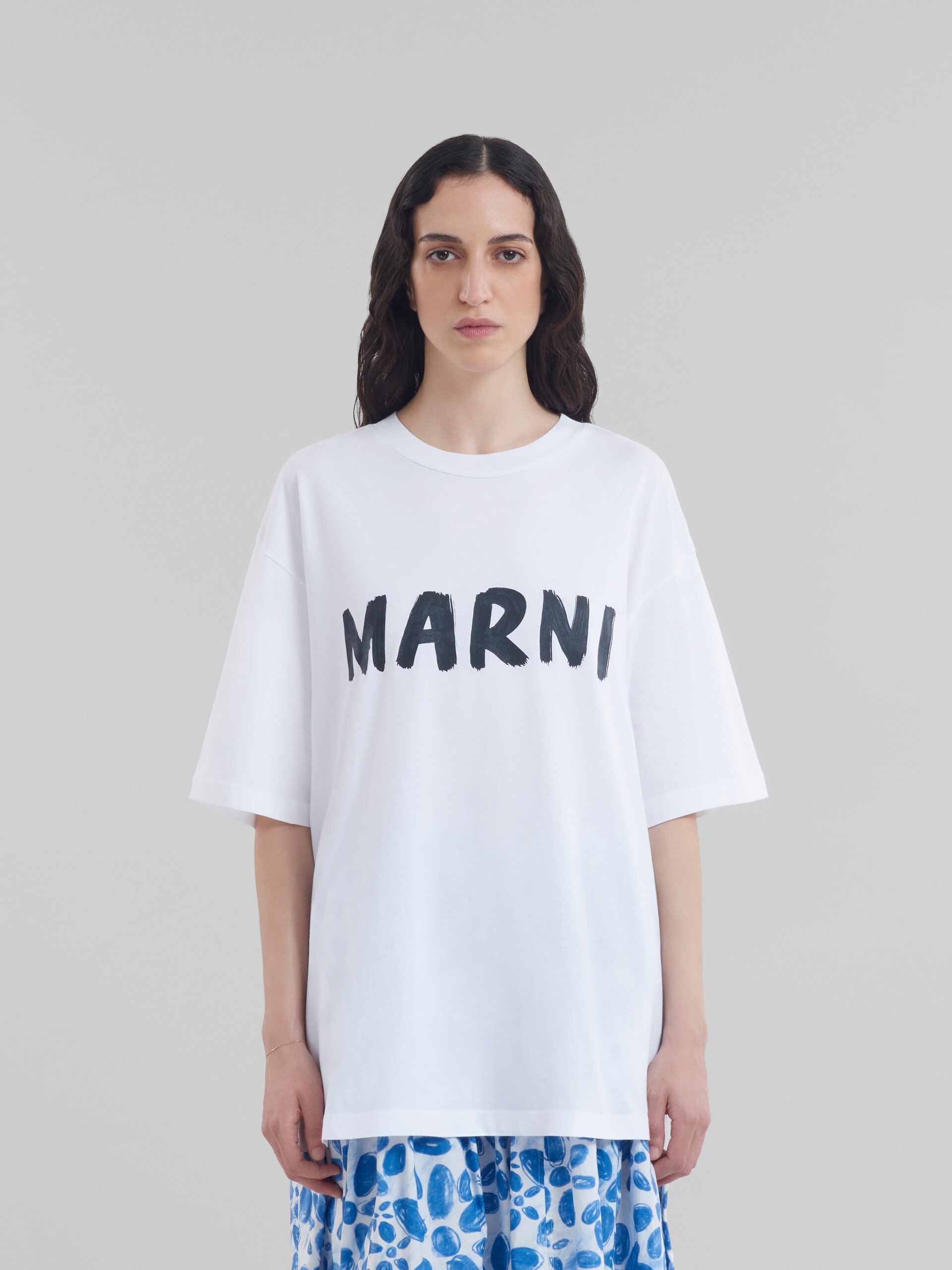 WHITE LOGO PRINT BIO JERSEY T-SHIRT - 2