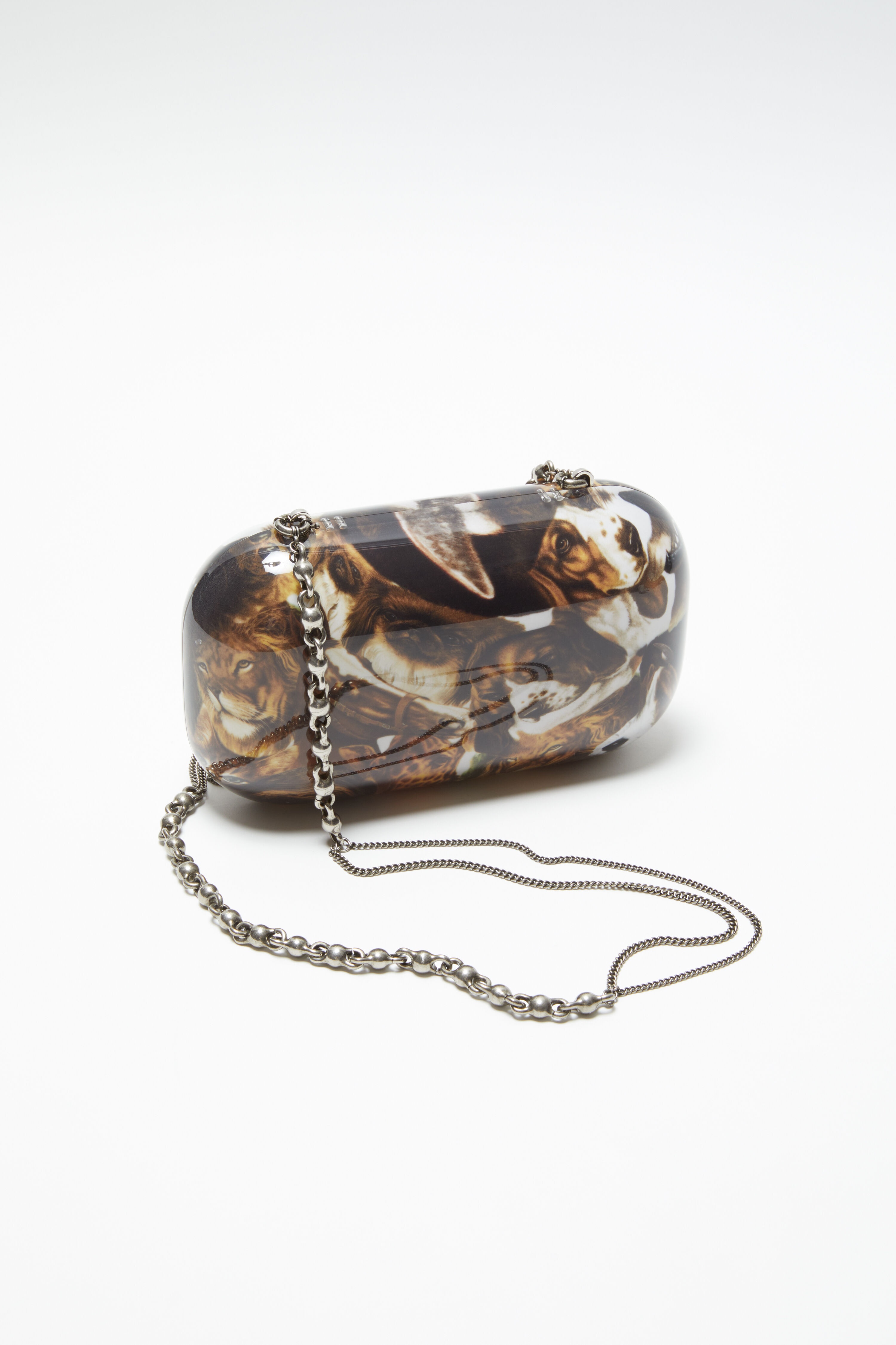 Print clutch bag - Cognac brown multi - 4