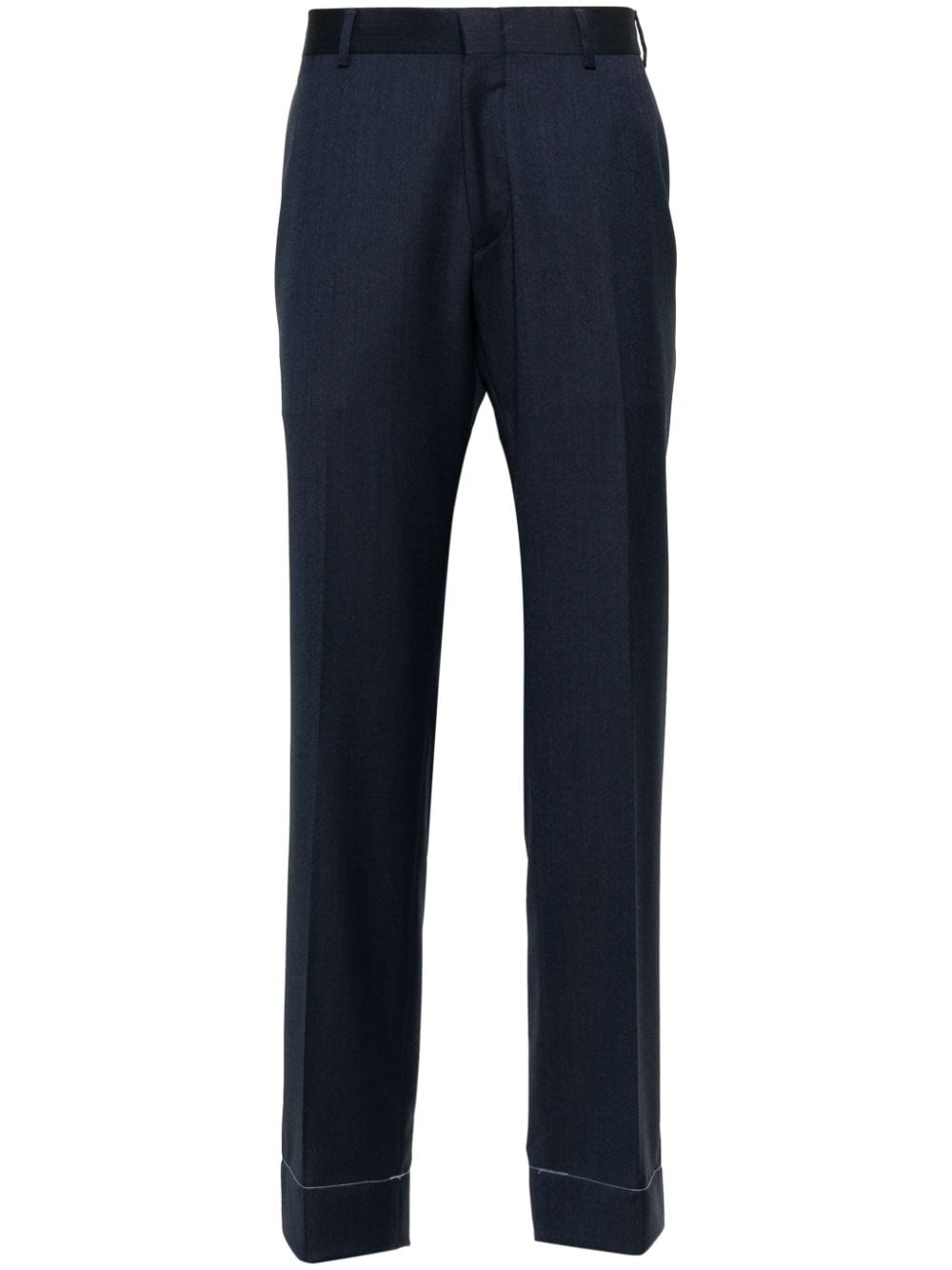 pressed-crease concealed-fastening tailored trousers - 1