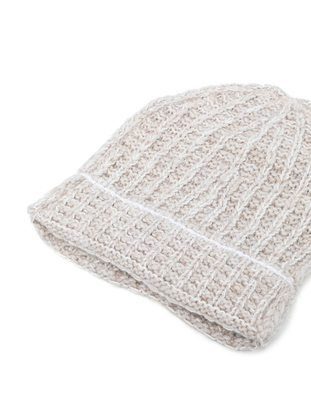 contrast-stitching textured beanie - 2